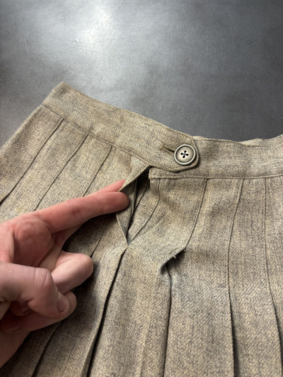 Pringle Of Scotland × Vintage 1960s Vintage Pleated Mini Skirt School Uniform Worsted Wool Size 22" - 6 Thumbnail