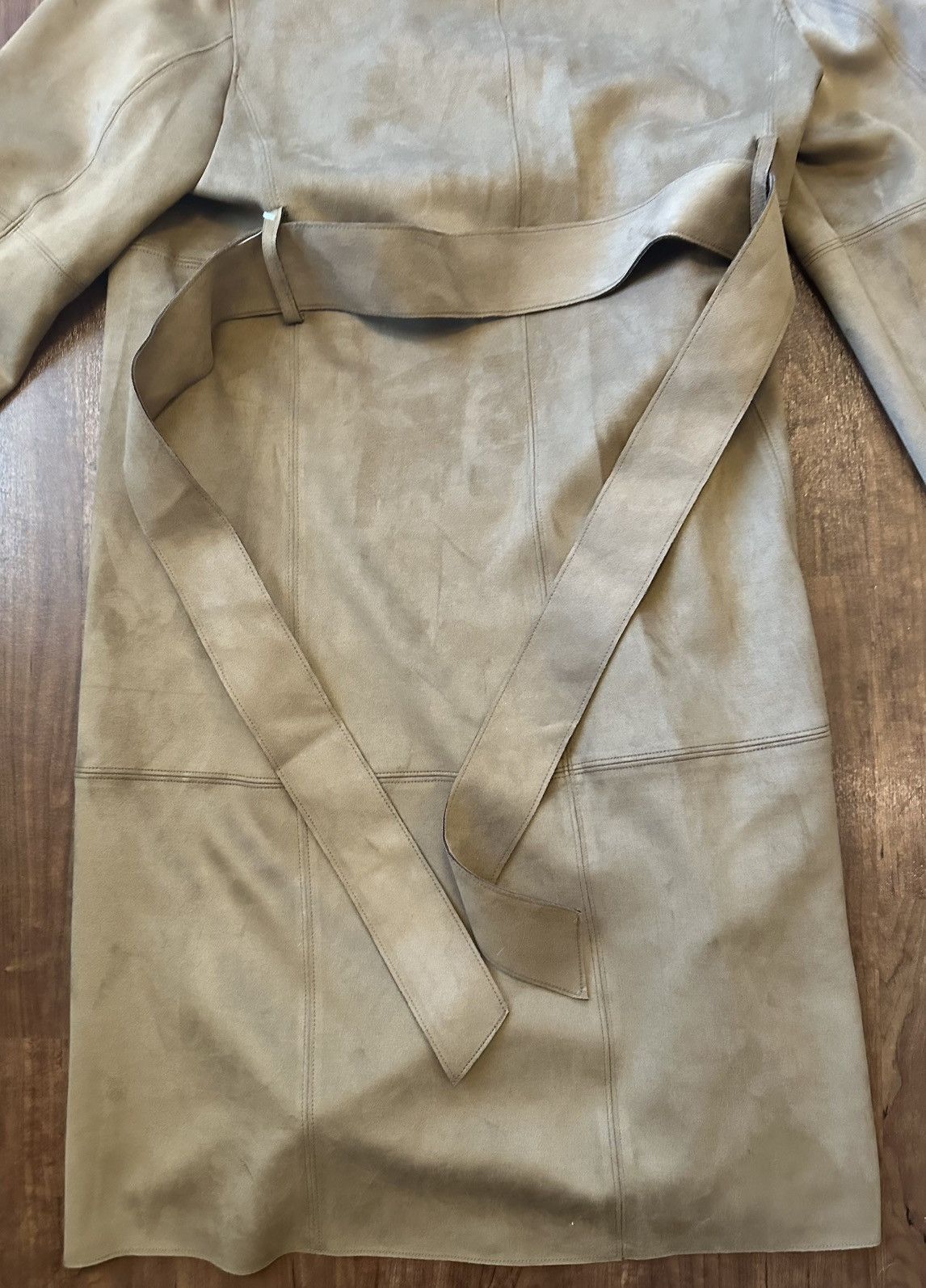 H&M H&M Women’s Faux Suede Coat Long XS Dark Beige Light Brown Size XS / US 0-2 / IT 36-38 - 6 Thumbnail