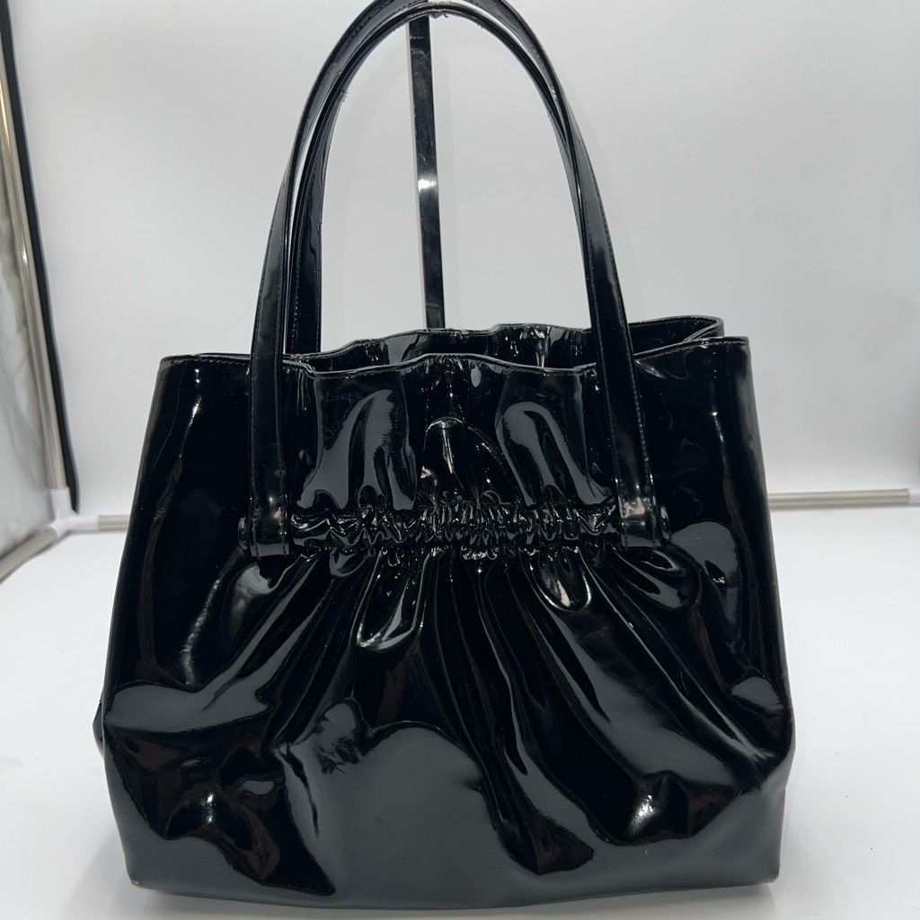 Other Koret Vintage Patent Leather Three Compartment Gold Tome Rosebud Snap Close Handbag Size ONE SIZE - 1 Thumbnail