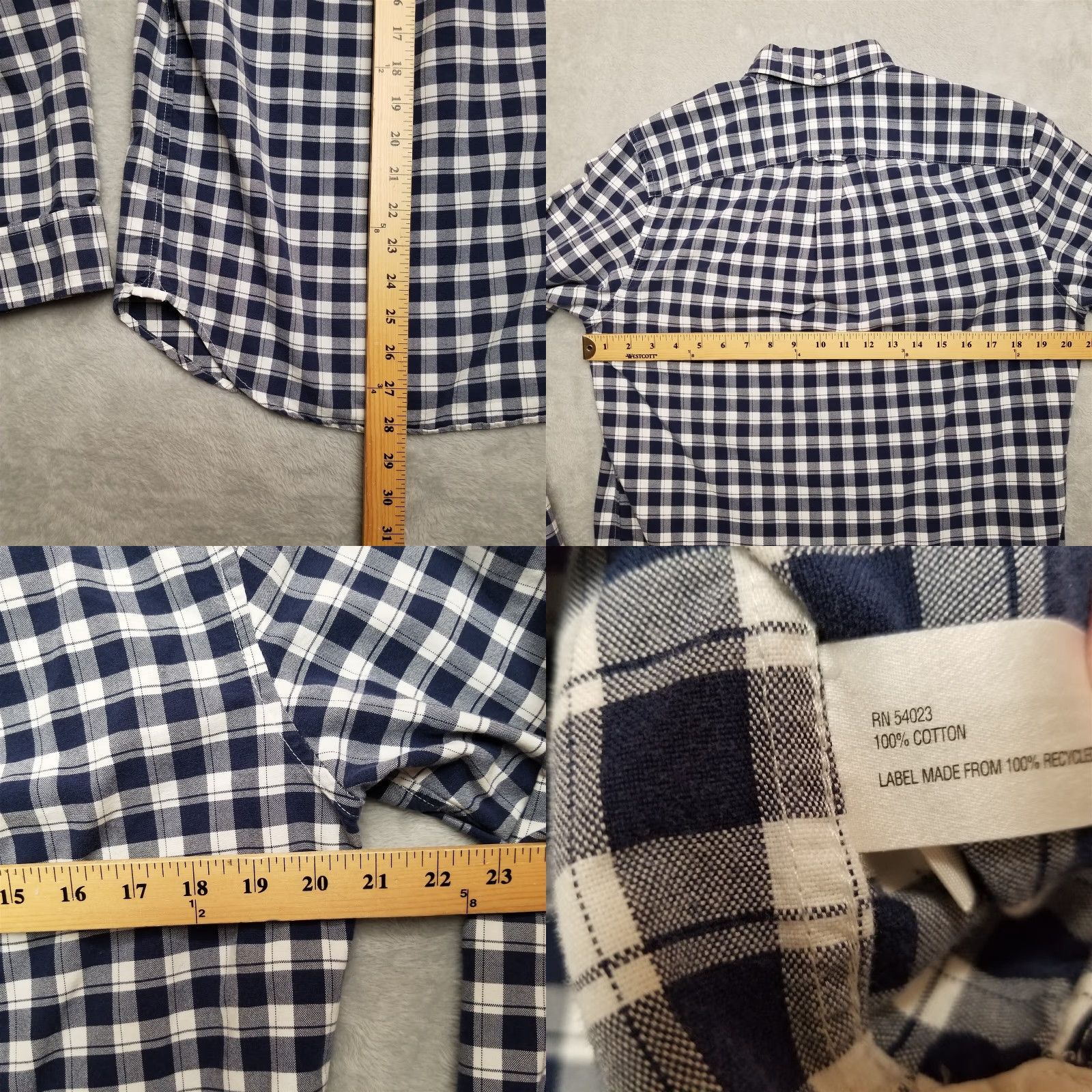 Gap Gap Shirt Mens M Blue Plaid The Modern Oxford Cotton Button Up Casual Size US M / EU 48-50 / 2 - 8 Thumbnail