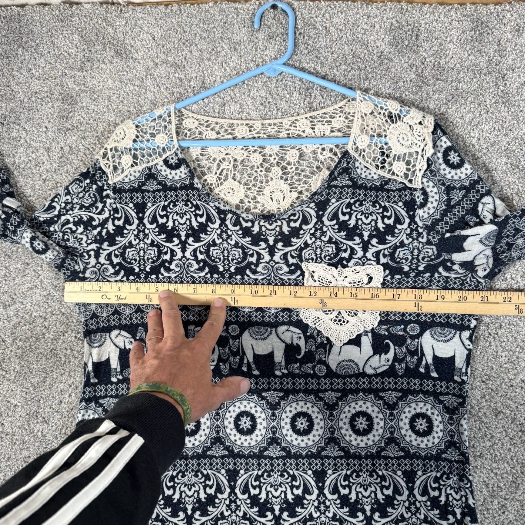 Vintage Wishful Park Blouse L Elephant Boho Lace Crochet Cottagecore Indie Hippie Festival Women Size L / US 10 / IT 46 - 4 Thumbnail