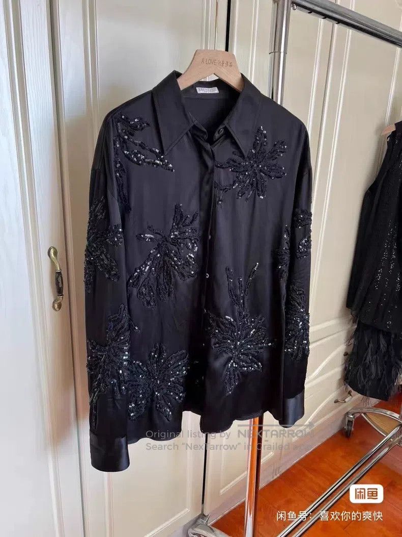 Brunello Cucinelli Brunello Cucinelli Silk Embroidered Shirt Size M / US 6-8 / IT 42-44 - 2 Thumbnail