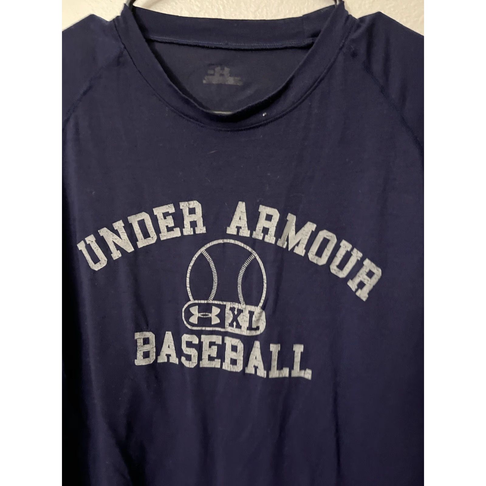 Under Armour Under Armour T-Shirt Baseball Men's XL Short Sleeve Blue Crew Neck Logo Graphic Modern Sports Cotton Canvas Regular Fit Size US XL / EU 56 / 4 - 2 Thumbnail