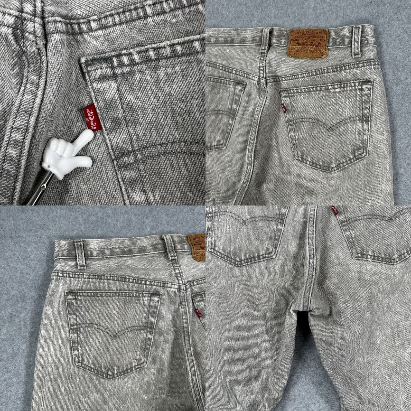 Levi's VINTAGE Levi's 501 Jeans Mens 34x30 Gray Acid Wash Straight Leg Made USA 90s Size US 34 / EU 50 - 10 Thumbnail