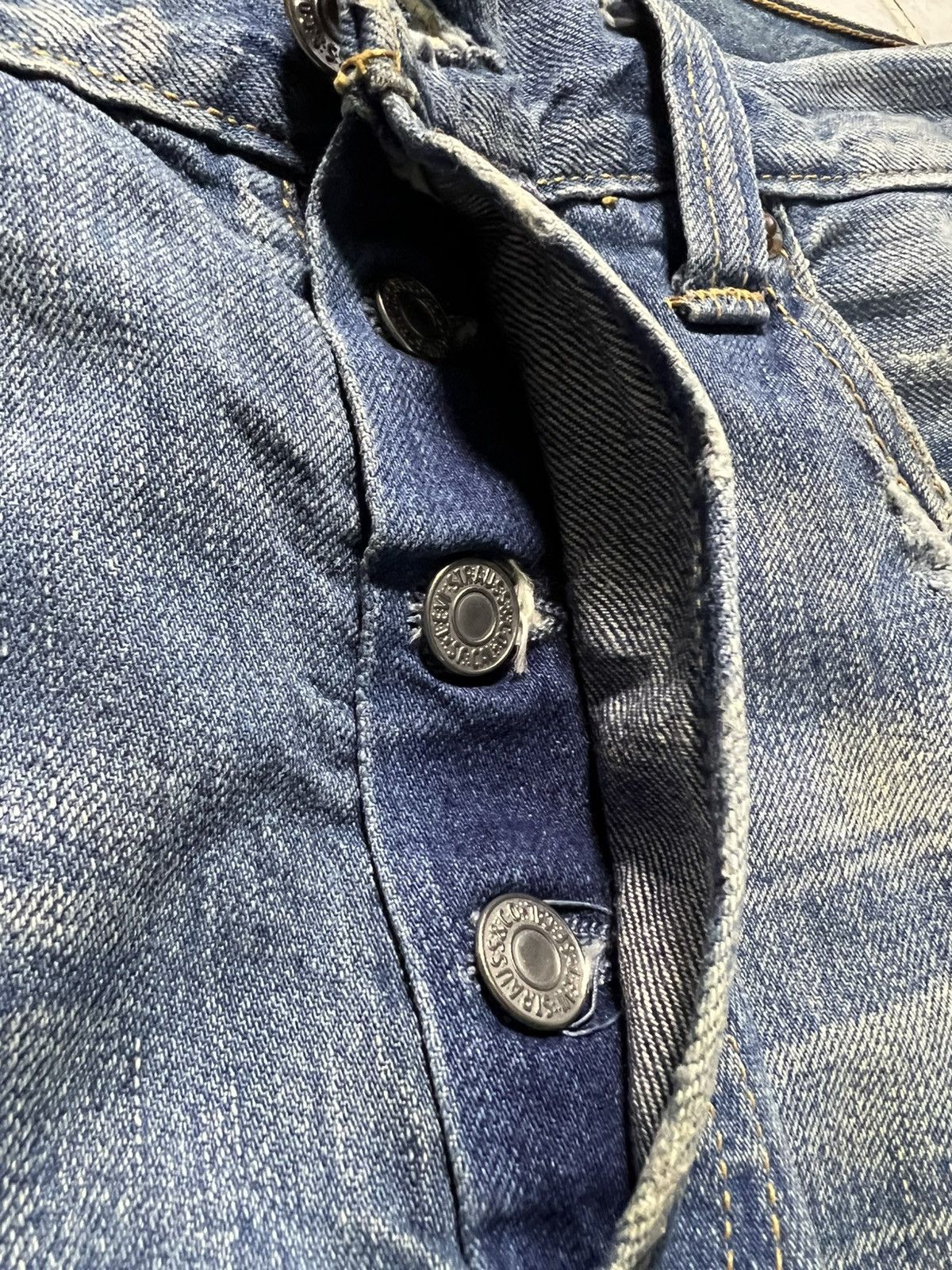 Levi's × Levi's Vintage Clothing 💥Rare💥Vintage 90’Levis 501 Kurt Corbain Distressed Jeans Size US 30 / EU 46 - 14 Thumbnail