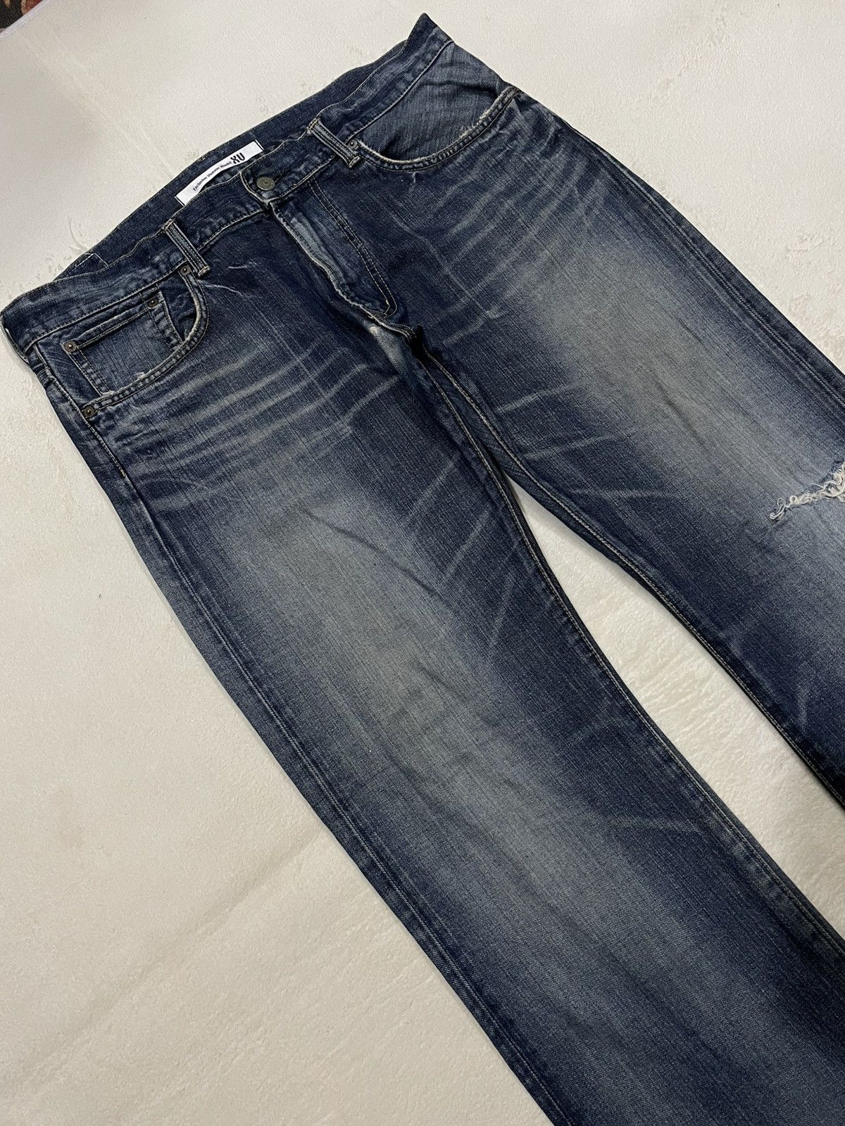 Edwin Vintage Edwin Straight Cut Distressed Faded Denim Jeans Size US 39 - 6 Thumbnail