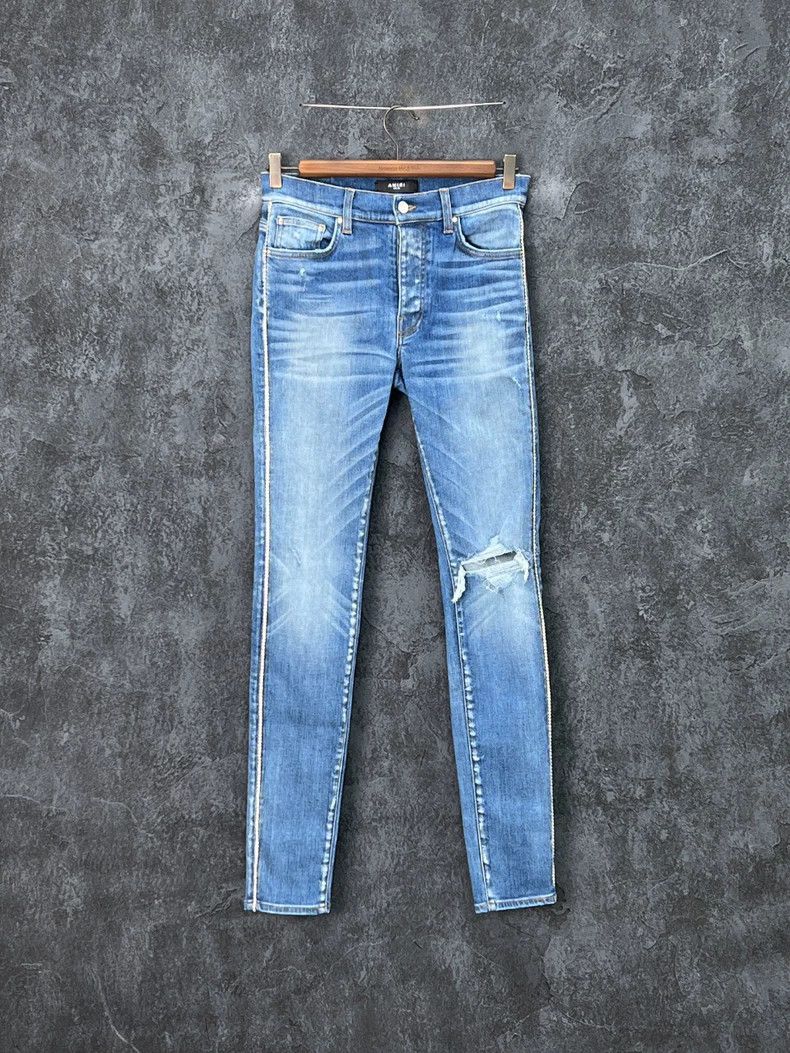 Amiri Amiri Blue distressed jeans Size US 30 / EU 46 - 1 Thumbnail