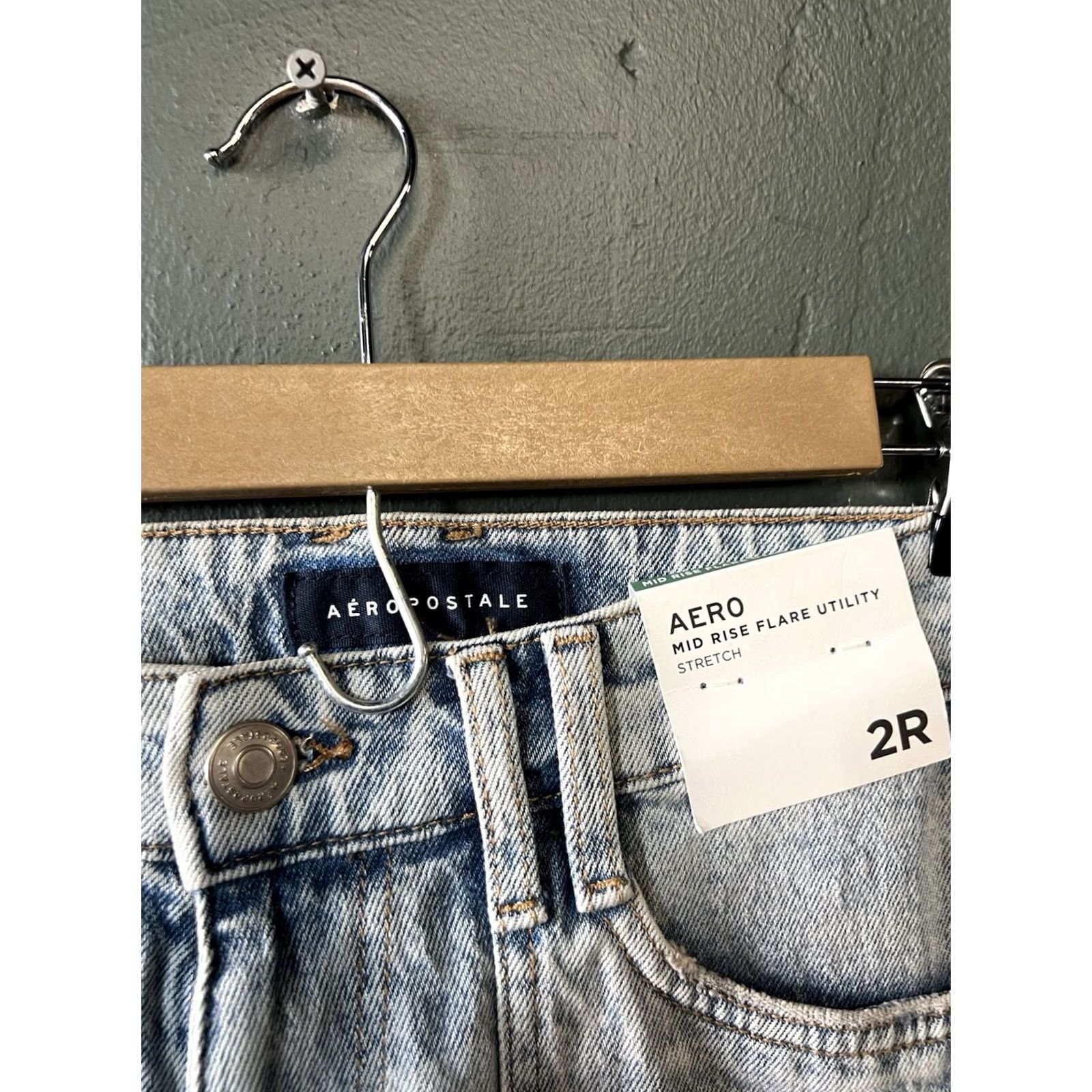 Vintage Aero Aeropostale Womens Jeans Flared Denim 2 Blue Mid Rise 31in Inseam Size 2R Size 26" / US 2 / IT 38 - 3 Thumbnail