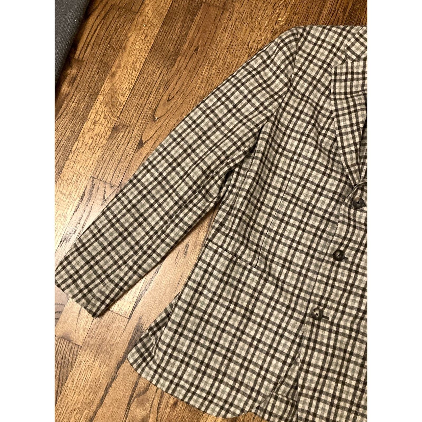Caruso Caruso Mens 38R Blazer Plaid Wool Cashmere Beige 3 Button Italy Suit Jacket Two Piece Vintage: No Mens Size 38R - 2 Thumbnail