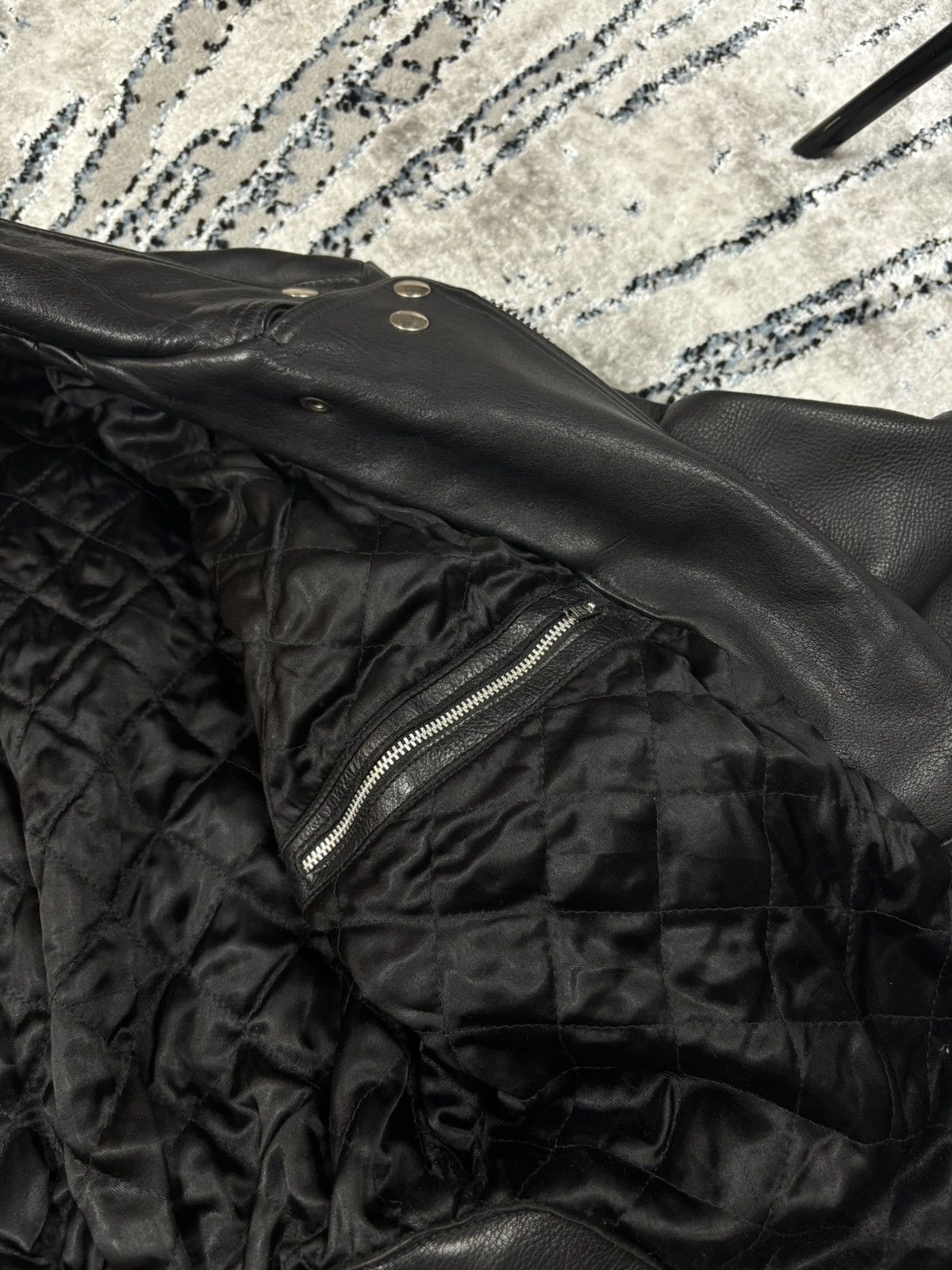 Genuine Leather × Vintage Vintage the genuine leather Ramones biker 90s rock metal Size US L / EU 52-54 / 3 - 8 Thumbnail