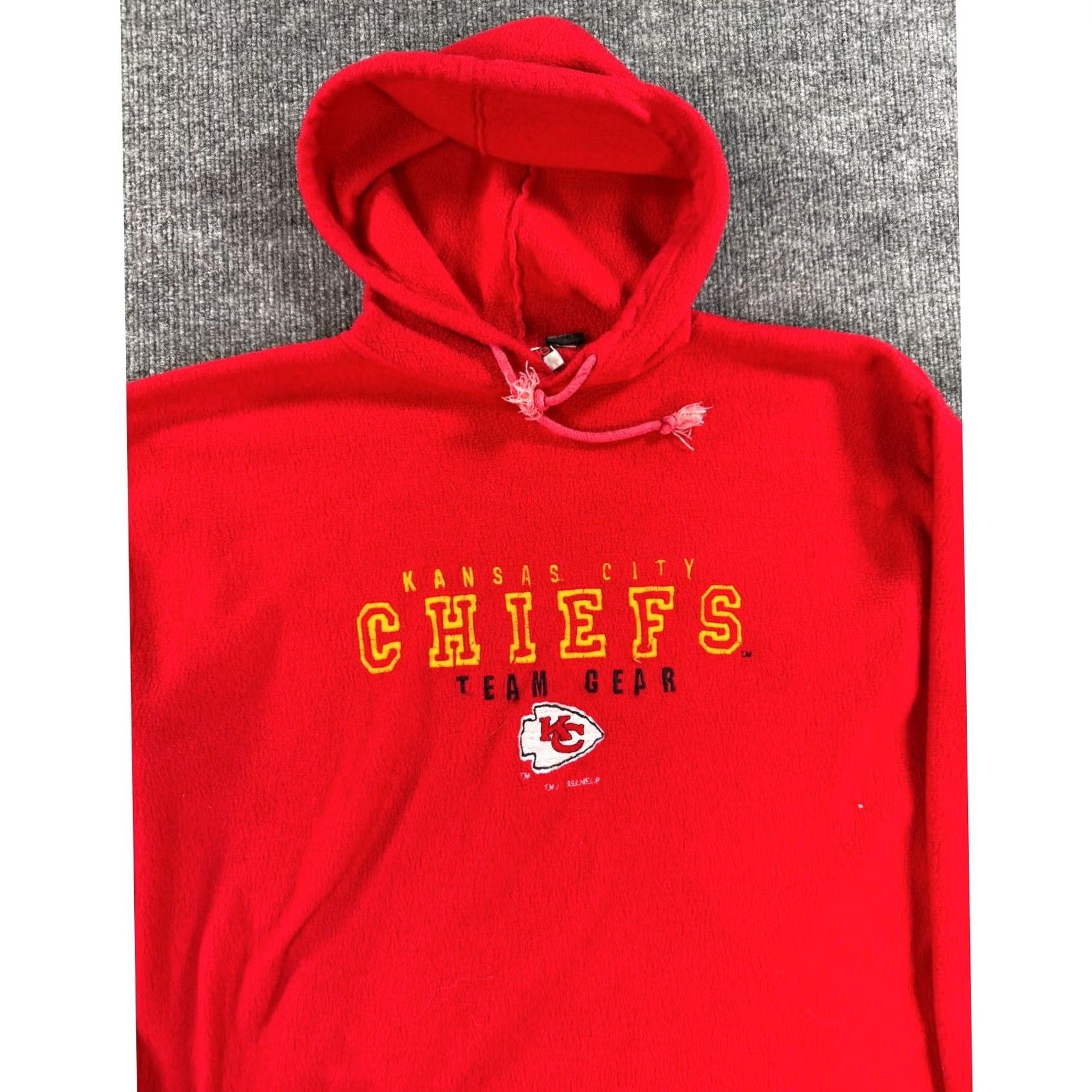 NFL VINTAGE The Edge Kansas City Chiefs Fleece Hoodie Mens Large Red NFL Pullover Size US L / EU 52-54 / 3 - 2 Thumbnail