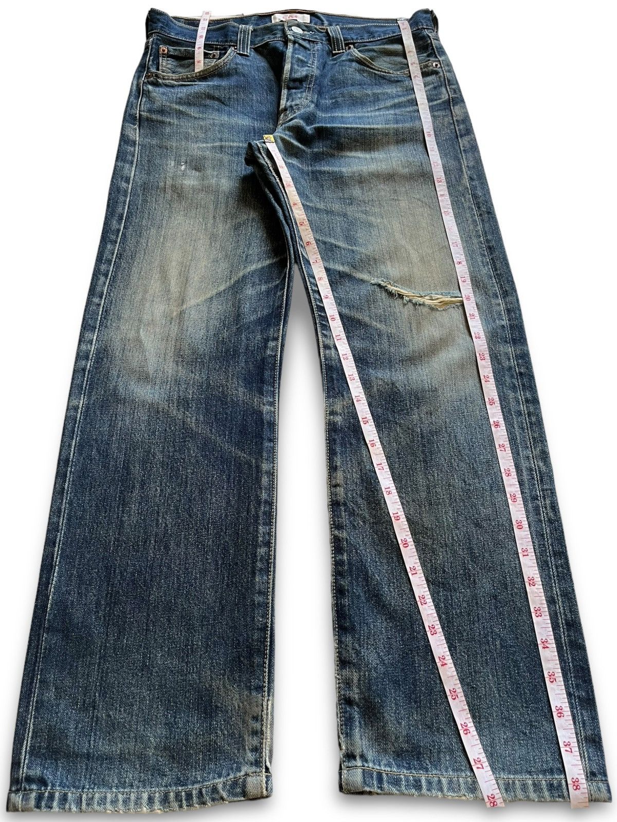 Levi's × Levi's Vintage Clothing SALES🔥Vintage 90s Levis 501 Mud Wash Distressed Loose Jeans Size US 31 - 12 Thumbnail