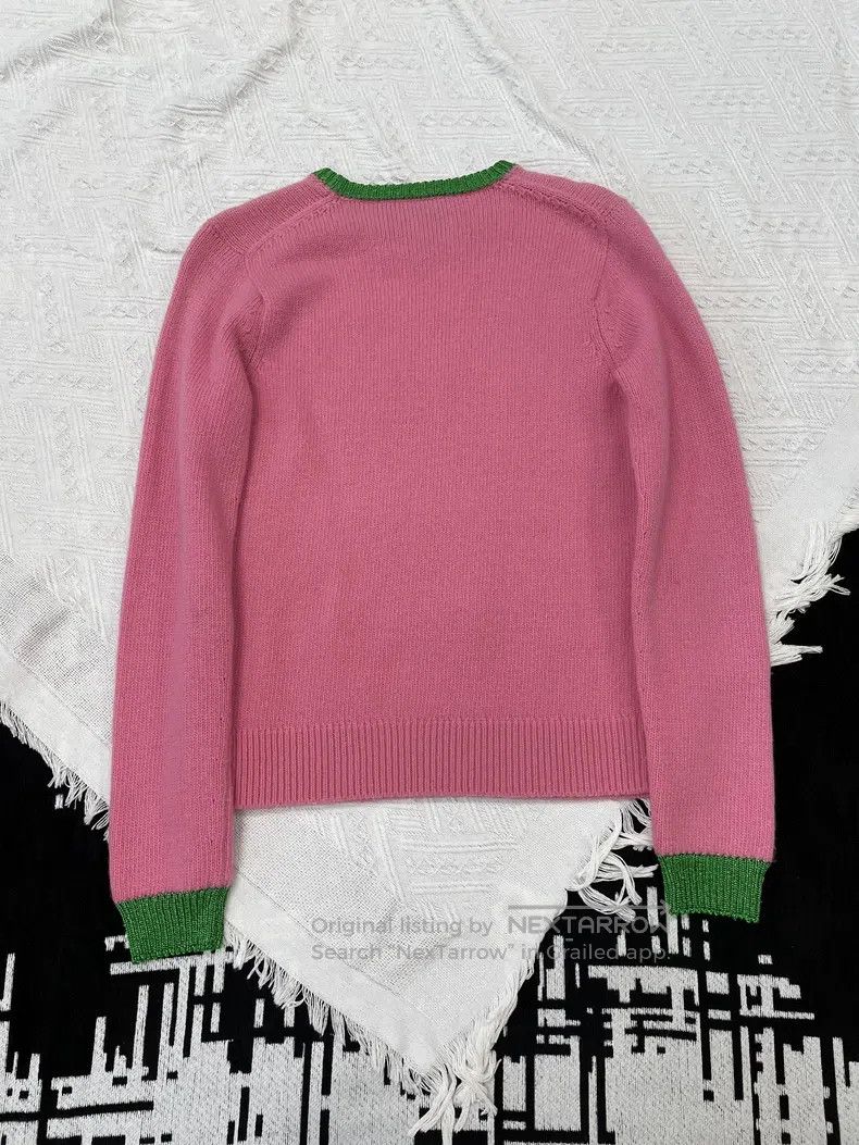 Gucci Gucci Pink and green colour-blocked tiger letter knitwear Size M / US 6-8 / IT 42-44 - 3 Thumbnail
