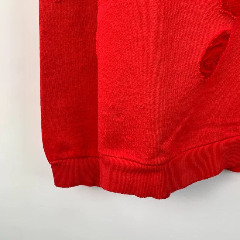 Givenchy Givenchy Givenchy Red Logo Print Distressed Long Sleeve Sw Size US XXL / EU 58 / 5 - 5 Thumbnail