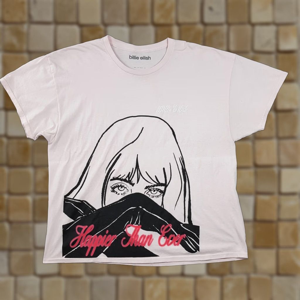Vintage VINTAGE Billie Eilish Happier Than Ever Pink Tour Women's XL Short Sleeve T Shirt Top Size XL / US 12-14 / IT 48-50 - 1 Thumbnail