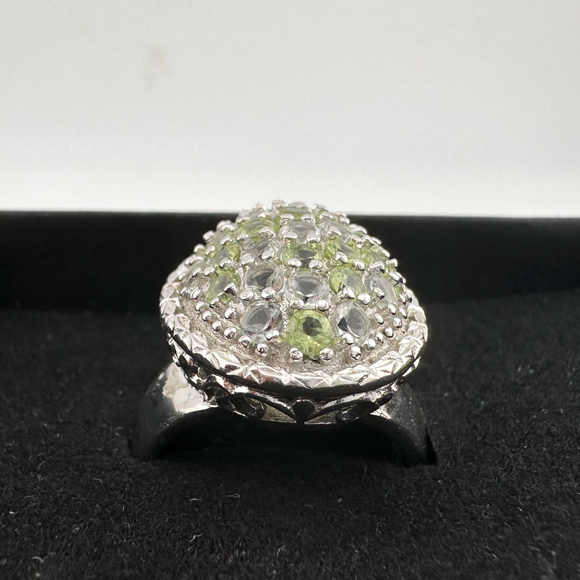 Other 3 Carat Large and Beautiful Peridot Pave' Ring Size 7 Size ONE SIZE - 15 Thumbnail