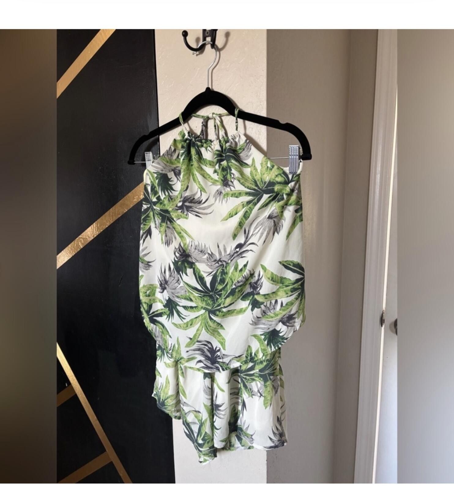 1017 ALYX 9SM (Alya) Tropical Leaf Print Romper Size ONE SIZE - 2 Thumbnail