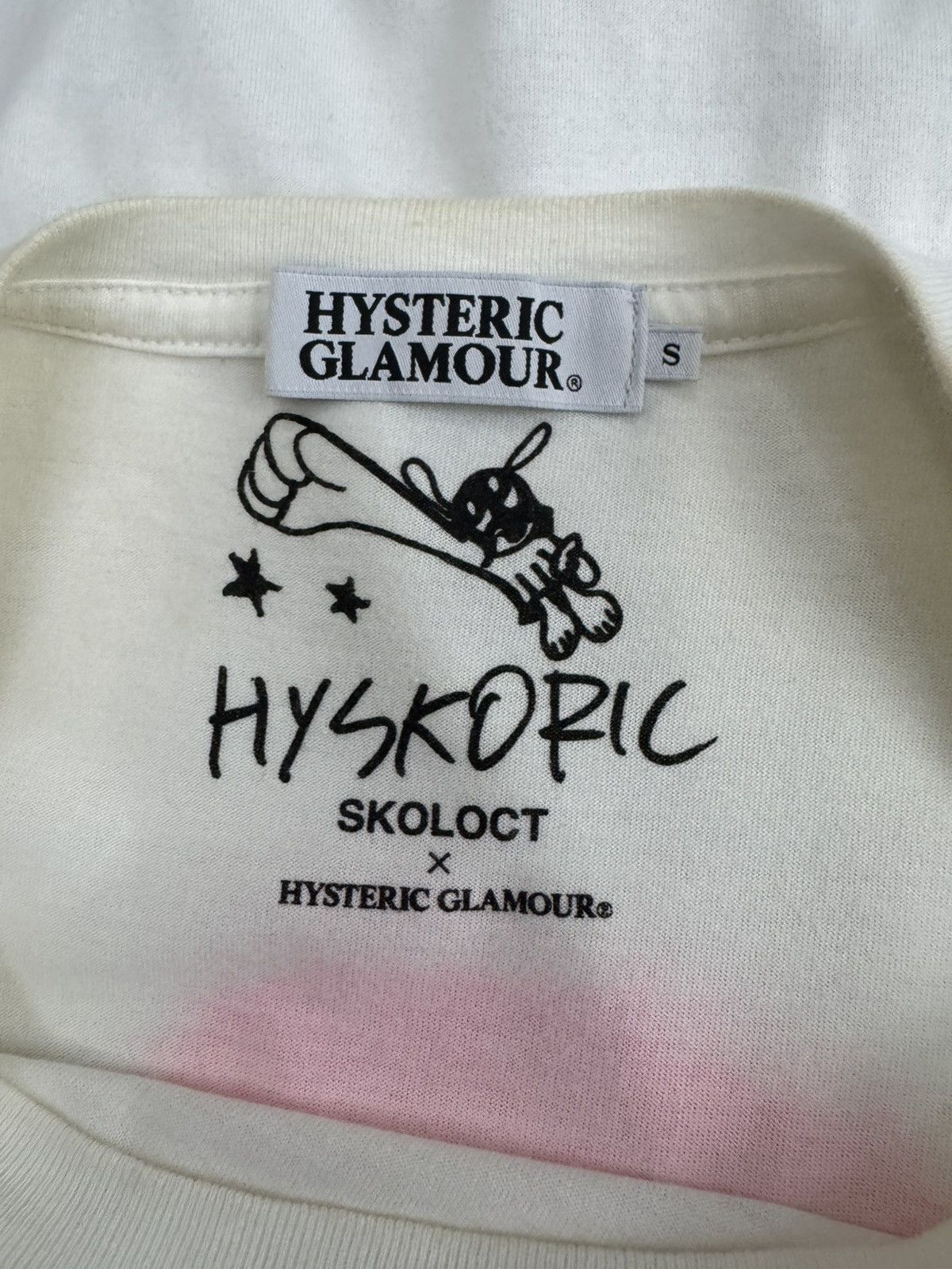 Hysteric Glamour x Skoloct white graphic T-shirt