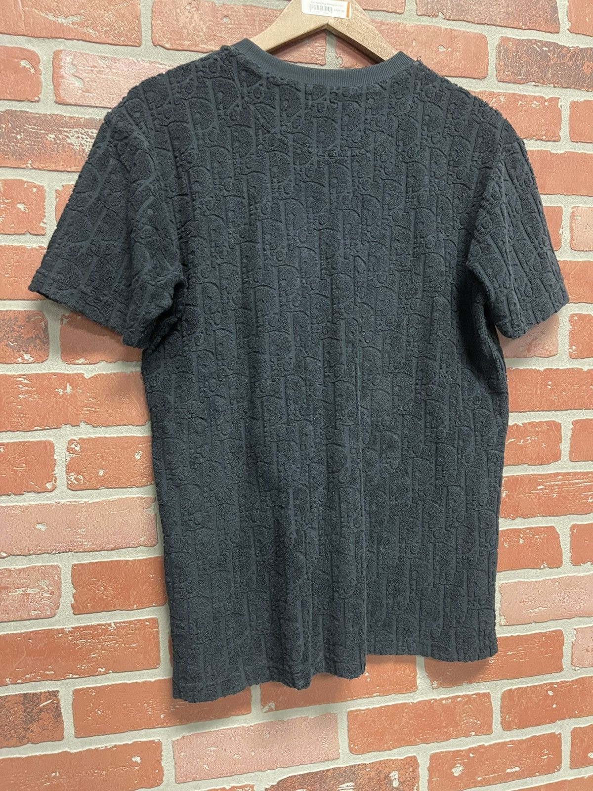 Dior Size XXXS - Dior Homme Terry Oblique T Shirt ‘Navy’ Mens Size US XXS / EU 40 - 6 Thumbnail