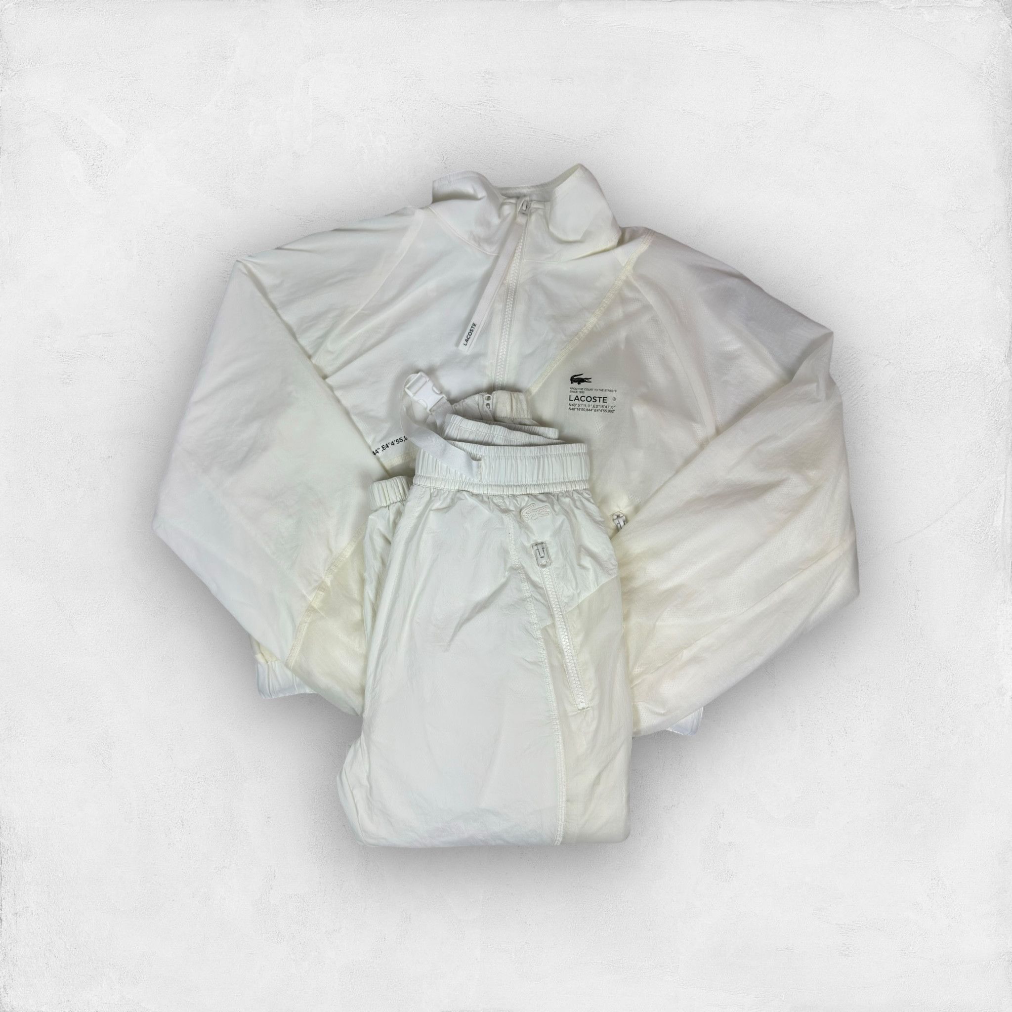 Lacoste Lacoste Women's White Mesh Lined Asymmetric Switch Tracksuit Size XS / US 0-2 / IT 36-38 - 1 Thumbnail