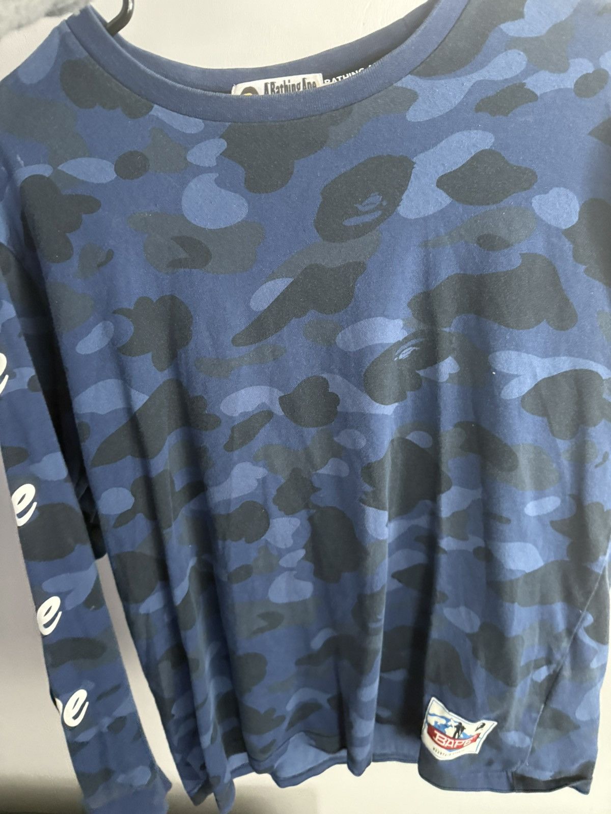 Bape BAPE BLUE CAMO LONG SLEEVE T SHIRT Size US L / EU 52-54 / 3 - 1 Thumbnail