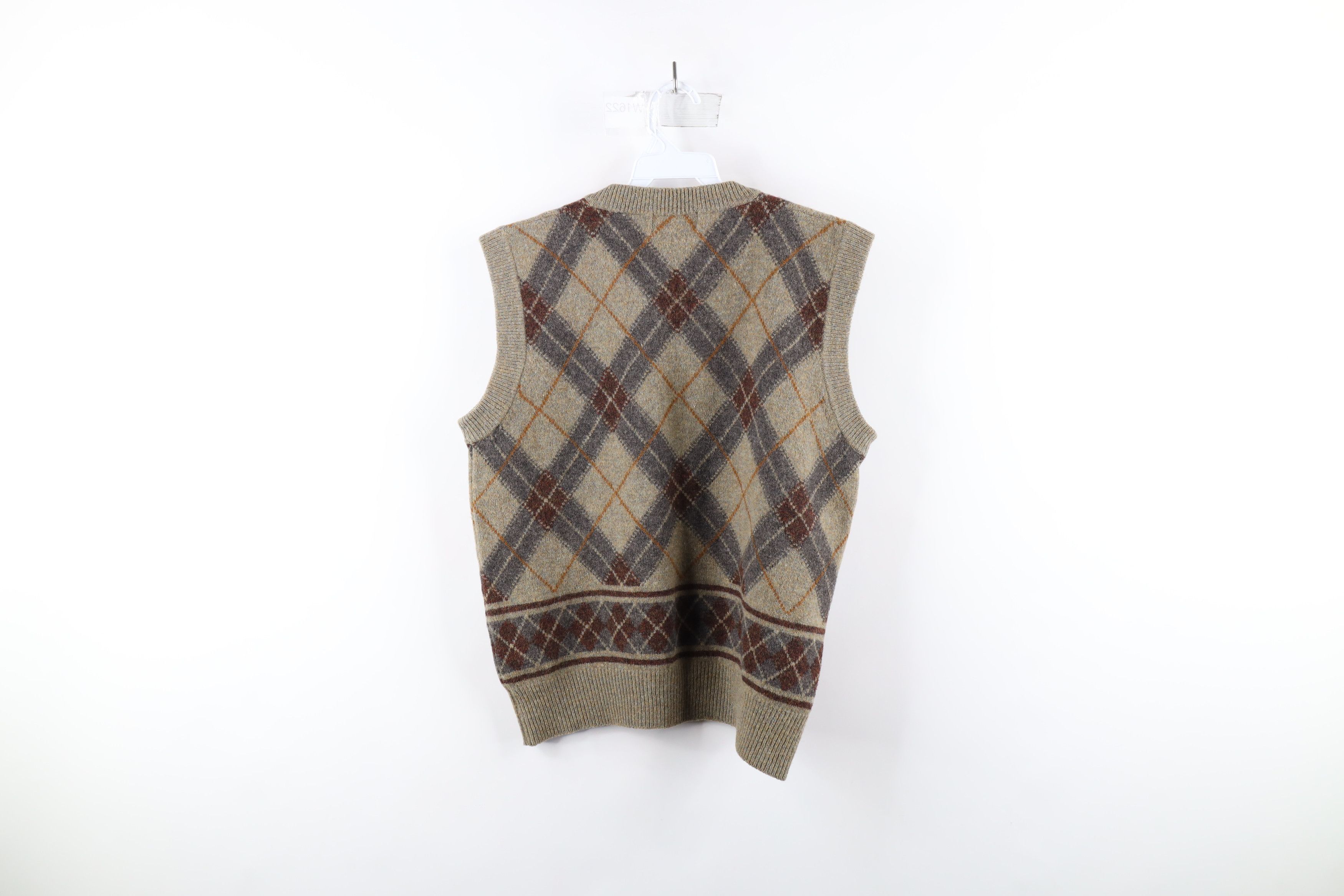 Vintage Vintage 90s Streetwear Diamond Lambswool Knit Sweater Vest Size ONE SIZE - 6 Thumbnail
