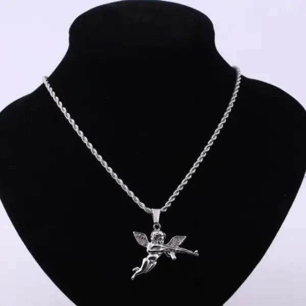 VIBE zircon cherub pendant necklace Size ONE SIZE - 3 Thumbnail