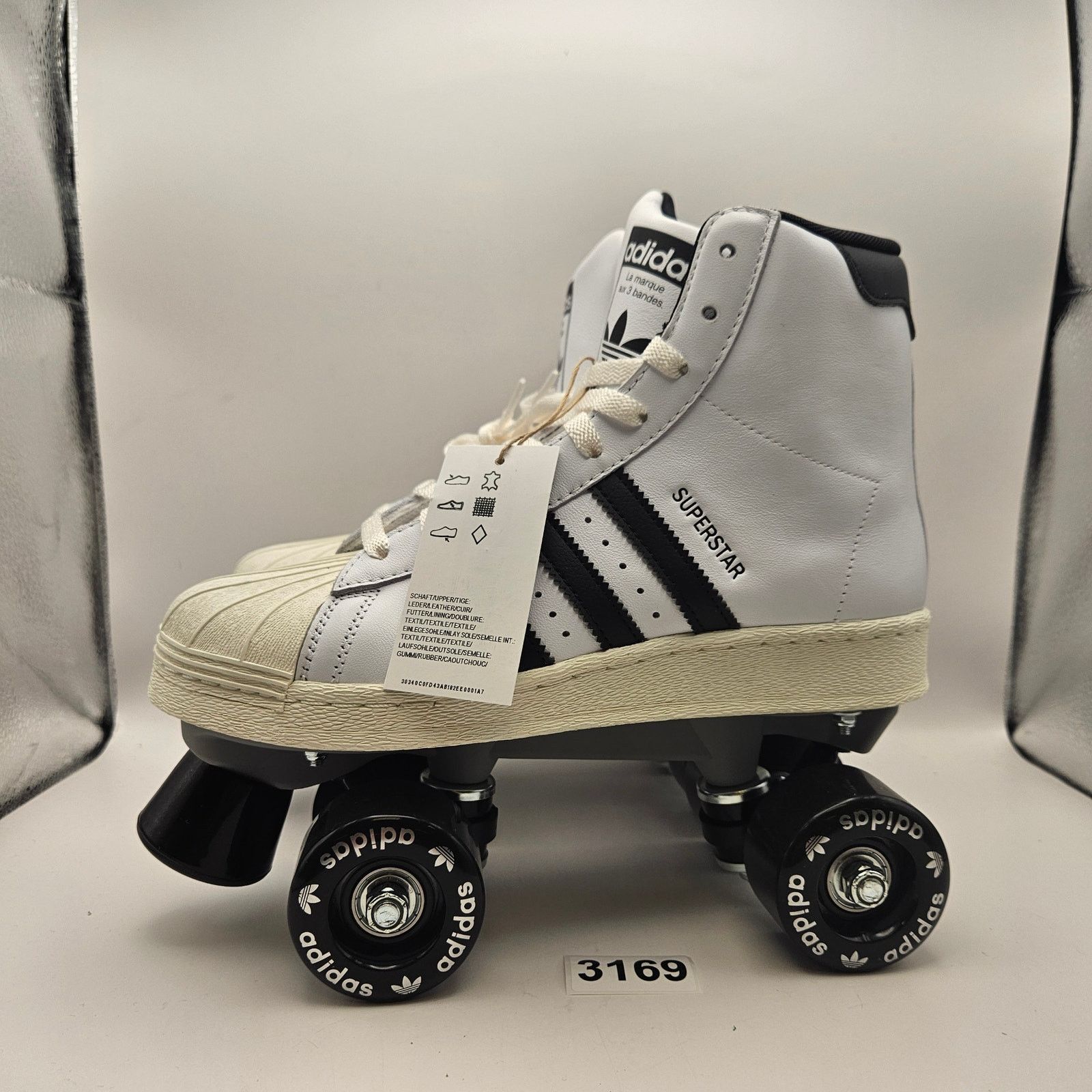 Adidas ADIDAS WOMEN'S 6.5 SUPERSTAR HI WHITE BLACK ROLLER SKATES Size US 6.5 / IT 36.5 - 1 Thumbnail