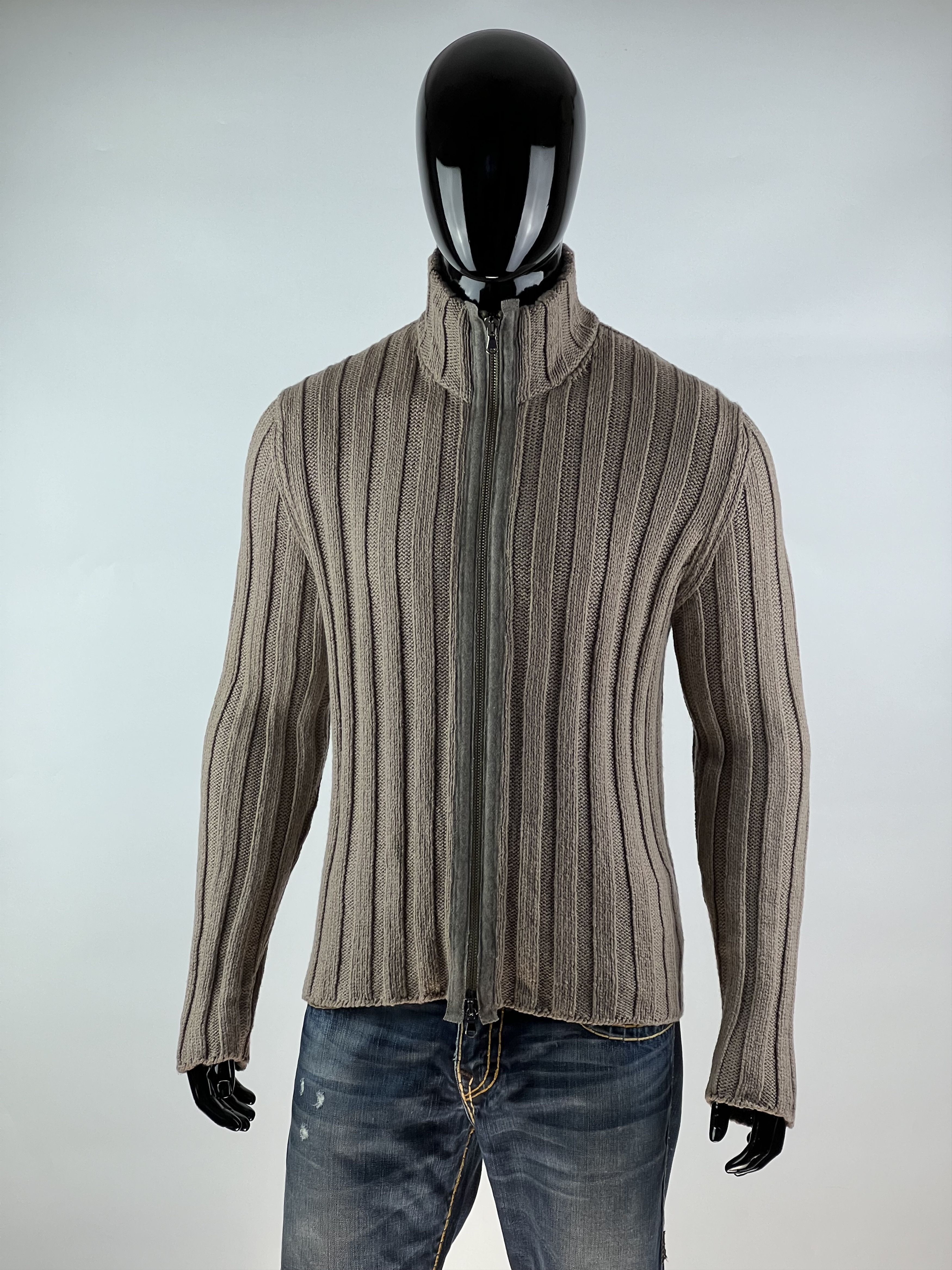 Transit Uomo Transit Uomo Full Zip Knitted 100% Wool Sweater Size L/XL Size US L / EU 52-54 / 3 - 1 Thumbnail