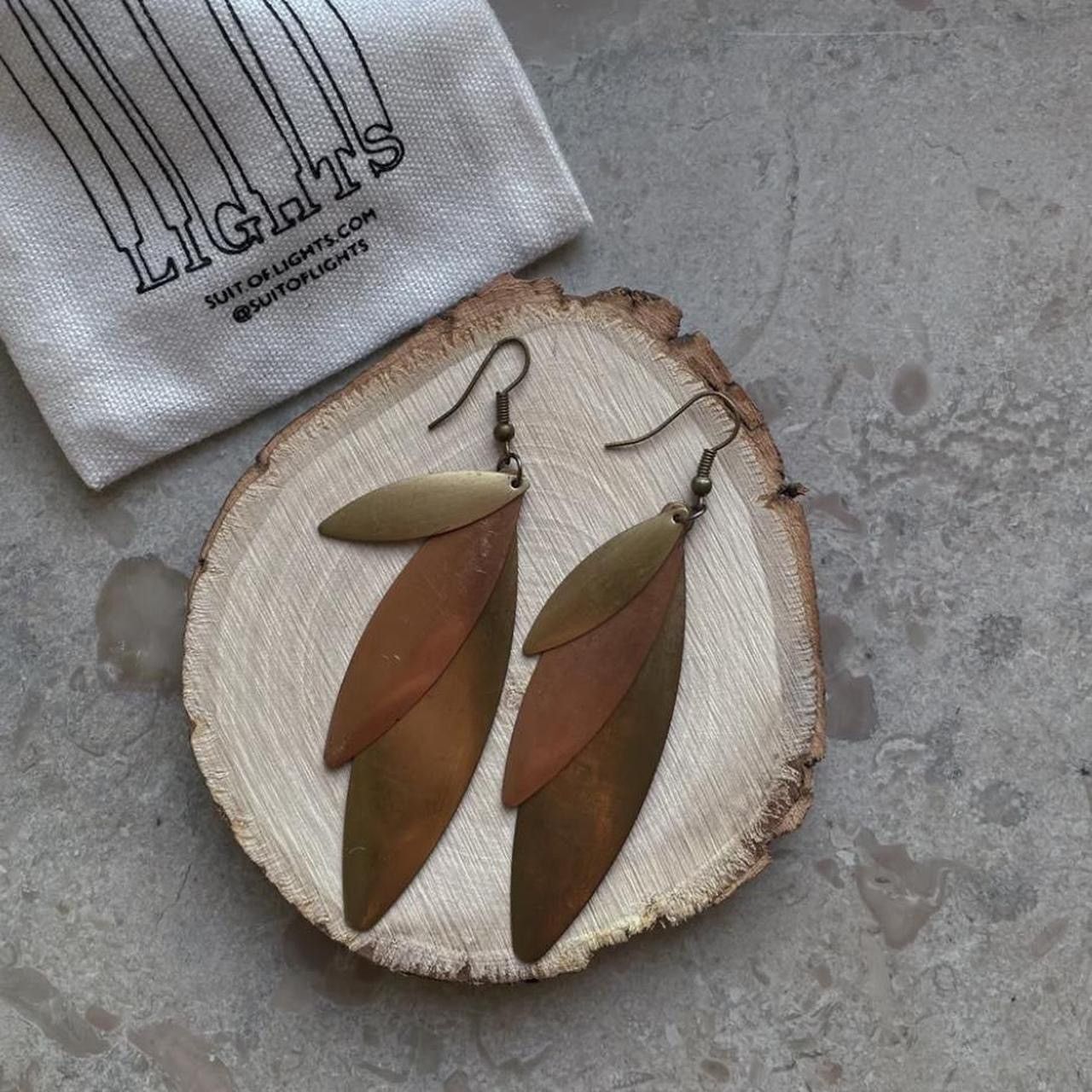 Vintage Vintage Layered Leaf Earrings Size ONE SIZE - 3 Thumbnail