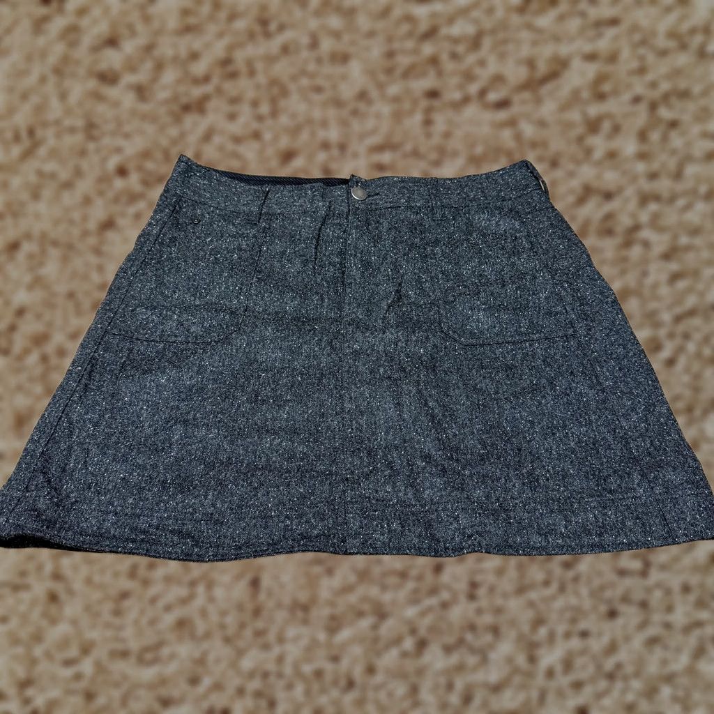 Vintage Woolrich Skirt Womens 14 Gray Onyx Wool Blend Lined Tweed Pockets 5063 Size 36" / US 14 / IT 50 - 1 Thumbnail