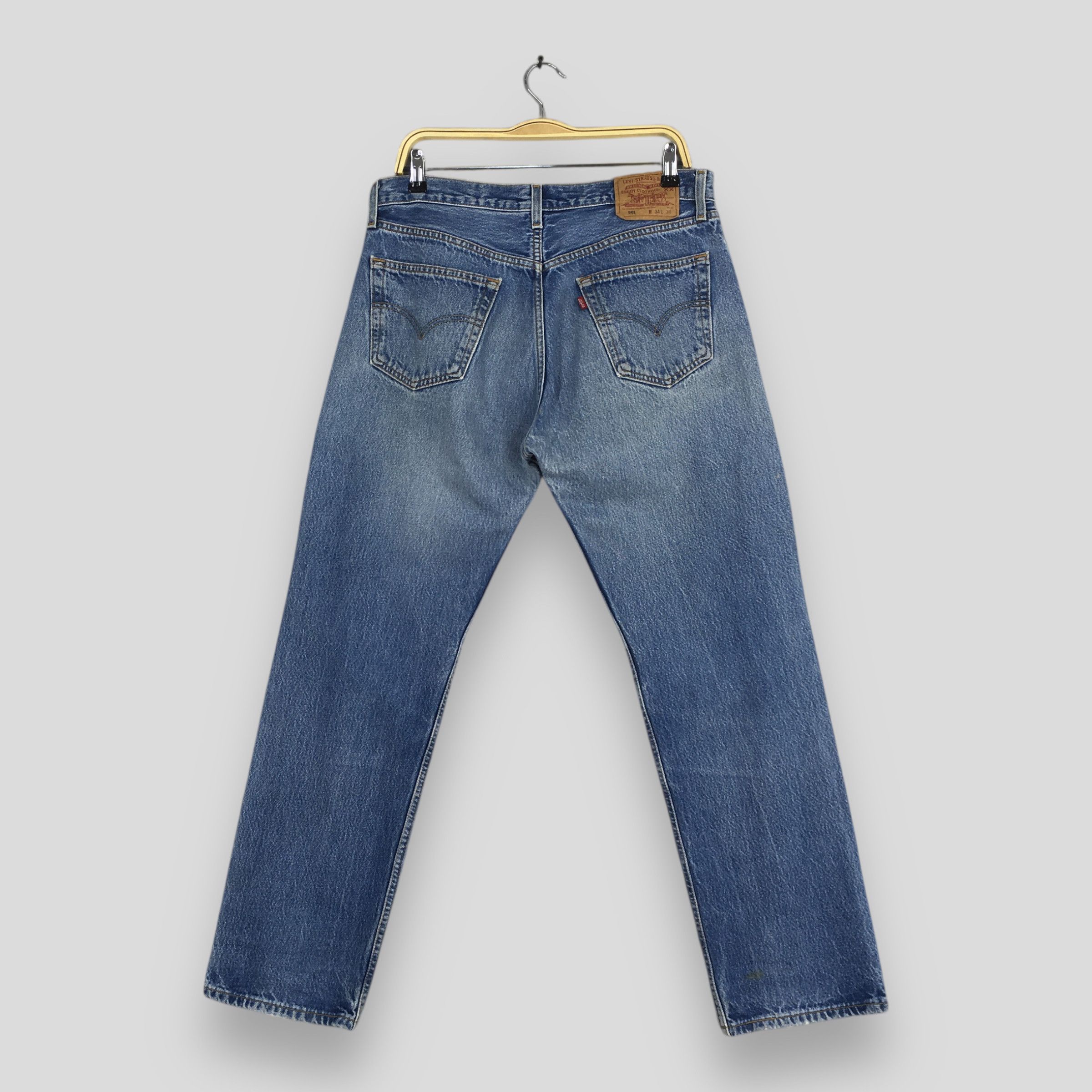 Levi's Size 33x29 Vintage 90s Levi's 501 Distressed Jeans S1351 Size US 33 - 7 Thumbnail