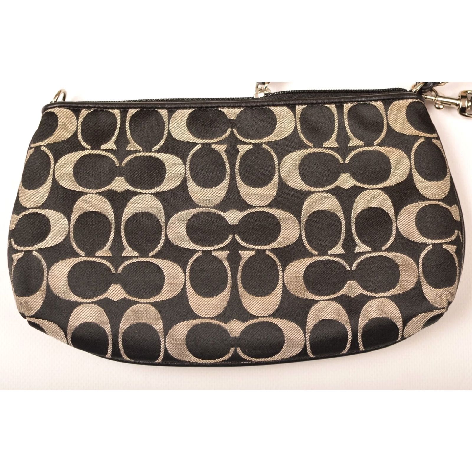 Coach Coach Signature Wristlet Clutch Bag Women Black Synthetic Leather Wristlet Size ONE SIZE - 3 Thumbnail
