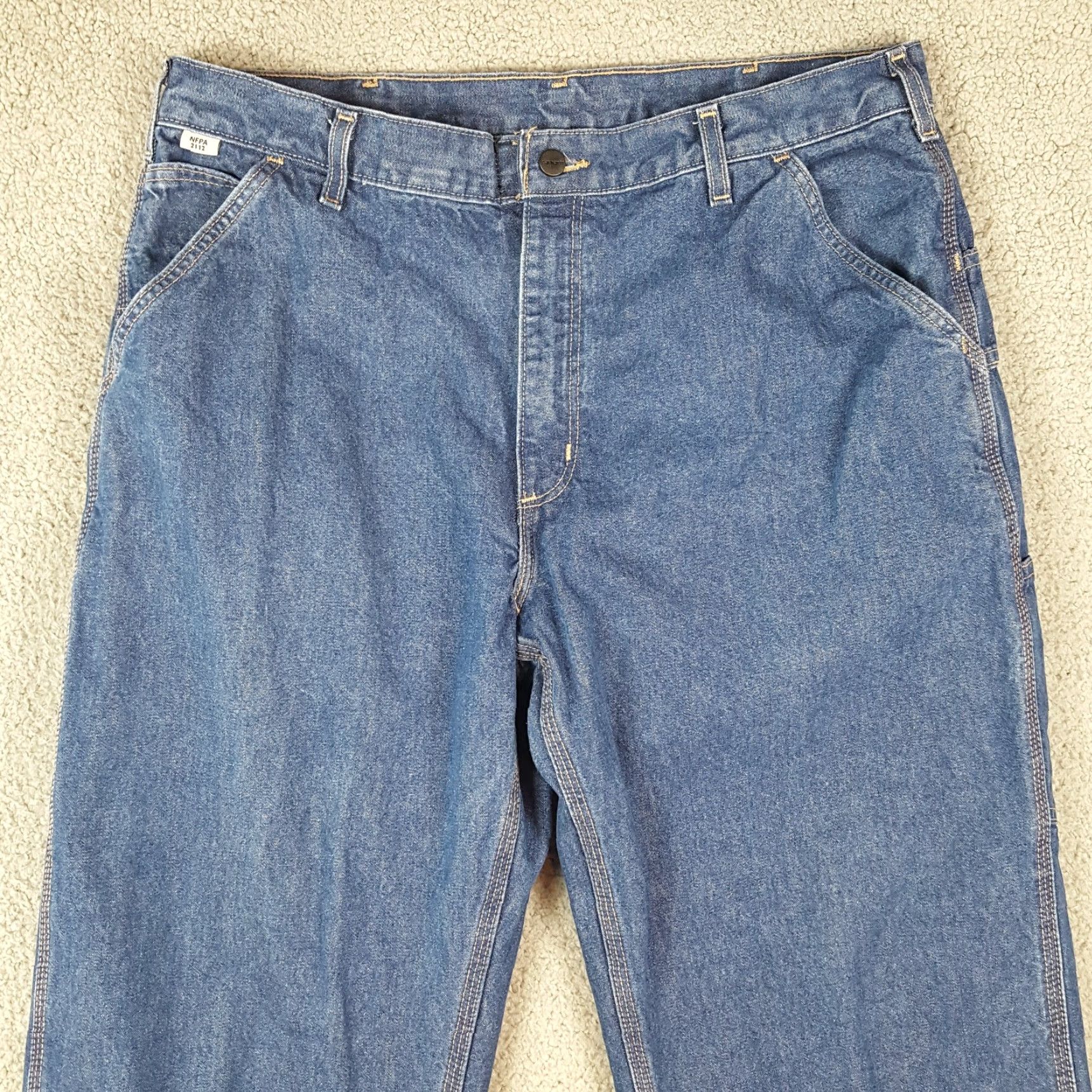 Carhartt VINTAGE Carhartt Flame-Resistant NFPA 2112 Jeans Denim Blue 38x30 Men’s Size 38 Regular Inseam 30 5-Pocket 00s 90s Workwear Mens Jeans Size US 38 / EU 54 - 2 Thumbnail