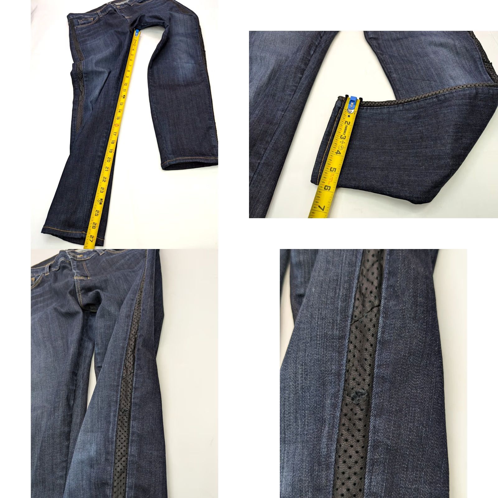 Hudson Hudson Ava Skinny Crop Jeans Women 34x27 Leather Stripe Denim Blue Stretch 5-Pocket Regular Rise Cotton Blend Dark Wash Size 24" / US 00 / IT 34 - 8 Thumbnail
