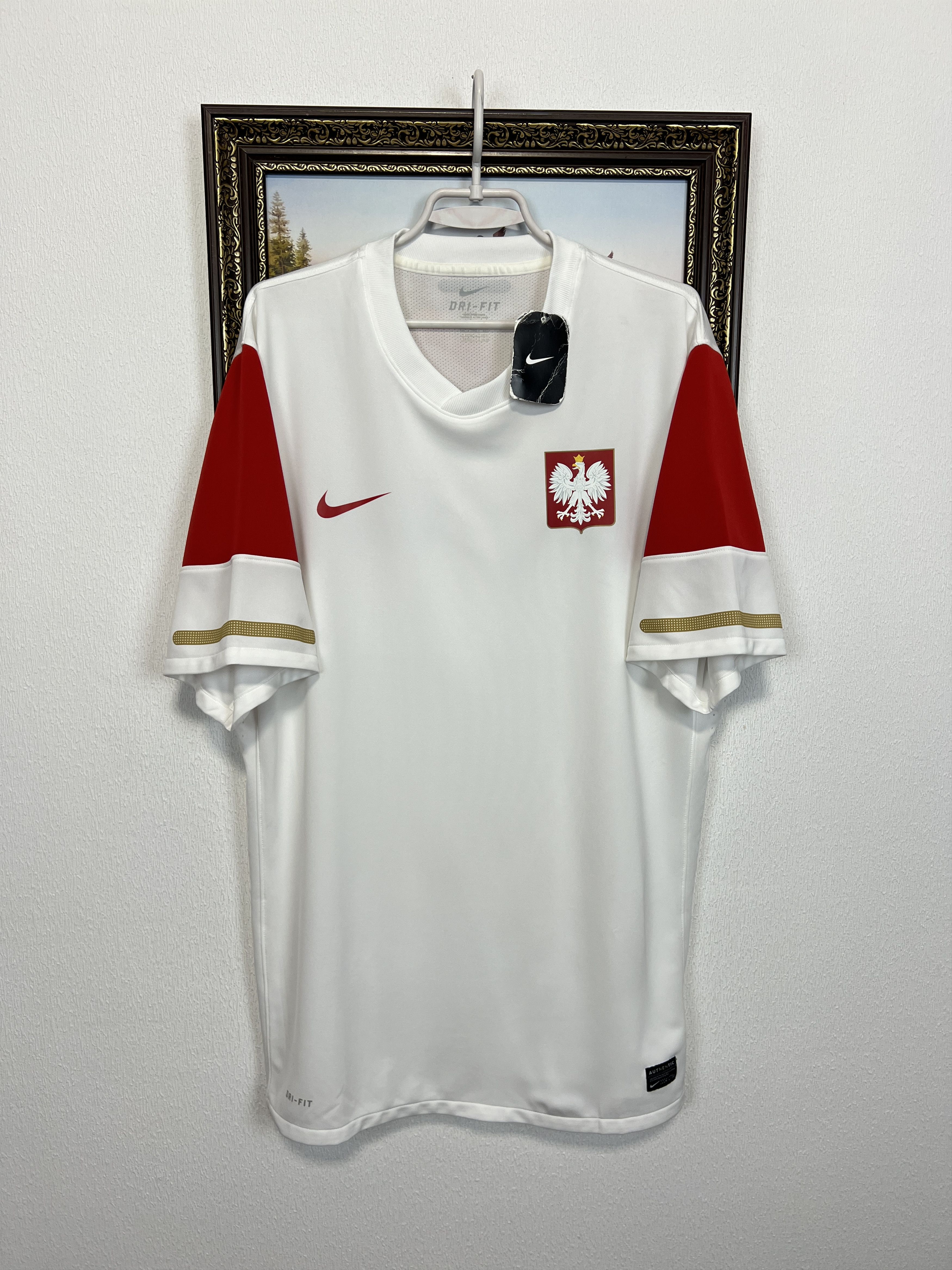 Nike Poland Home football shirt Soccer Player Issue Jersey Trikot Size US XXL / EU 58 / 5 - 1 Thumbnail