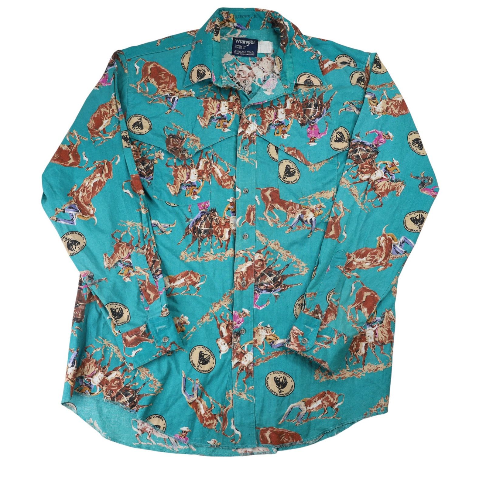Vintage × Wrangler VTG Wrangler Professional Rodeo Cowboys Assn Shirt Size US XL / EU 56 / 4 - 1 Thumbnail