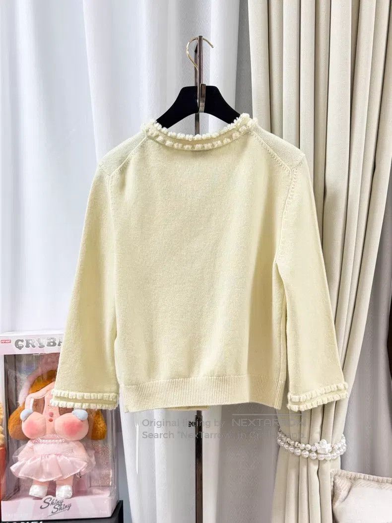 Chanel Chanel Small lace rhinestone bird buckle long-sleeved knit Size XS / US 0-2 / IT 36-38 - 3 Thumbnail