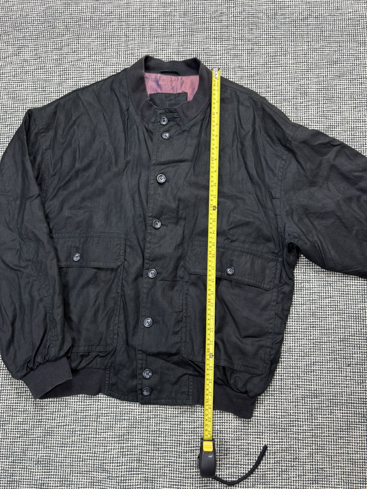 Other 100% linen black satin bomber jacket Daniel Hechter archive Size US L / EU 52-54 / 3 - 10 Thumbnail
