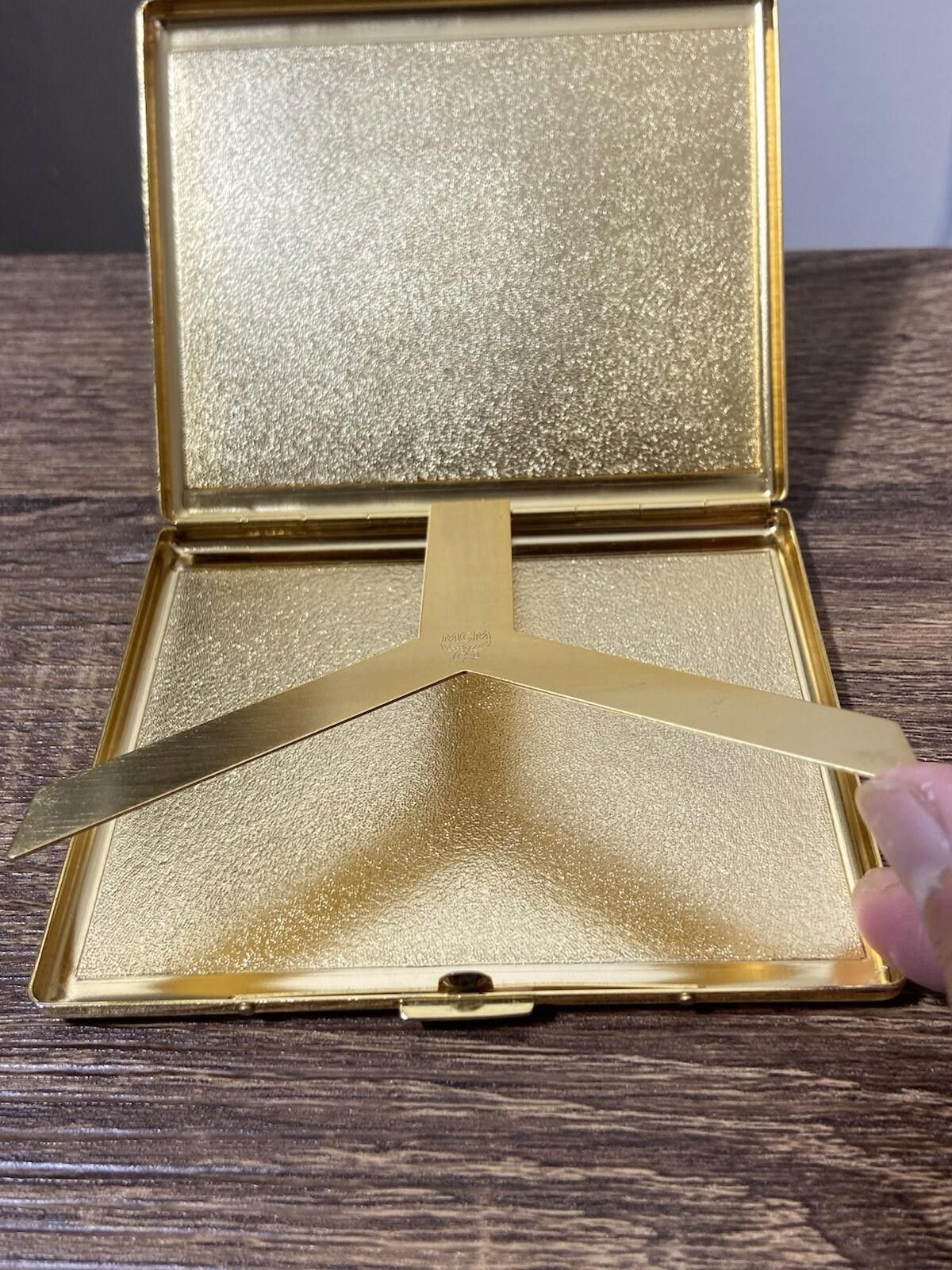 MCM MCM Germany Black Leather Gold Metal Cigarette Card Case Size ONE SIZE - 8 Thumbnail