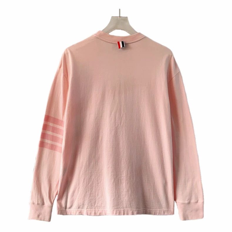 Thom Browne Thom Browne Pink cotton round neck long sleeve hoodie Size S / US 4 / IT 40 - 2 Thumbnail