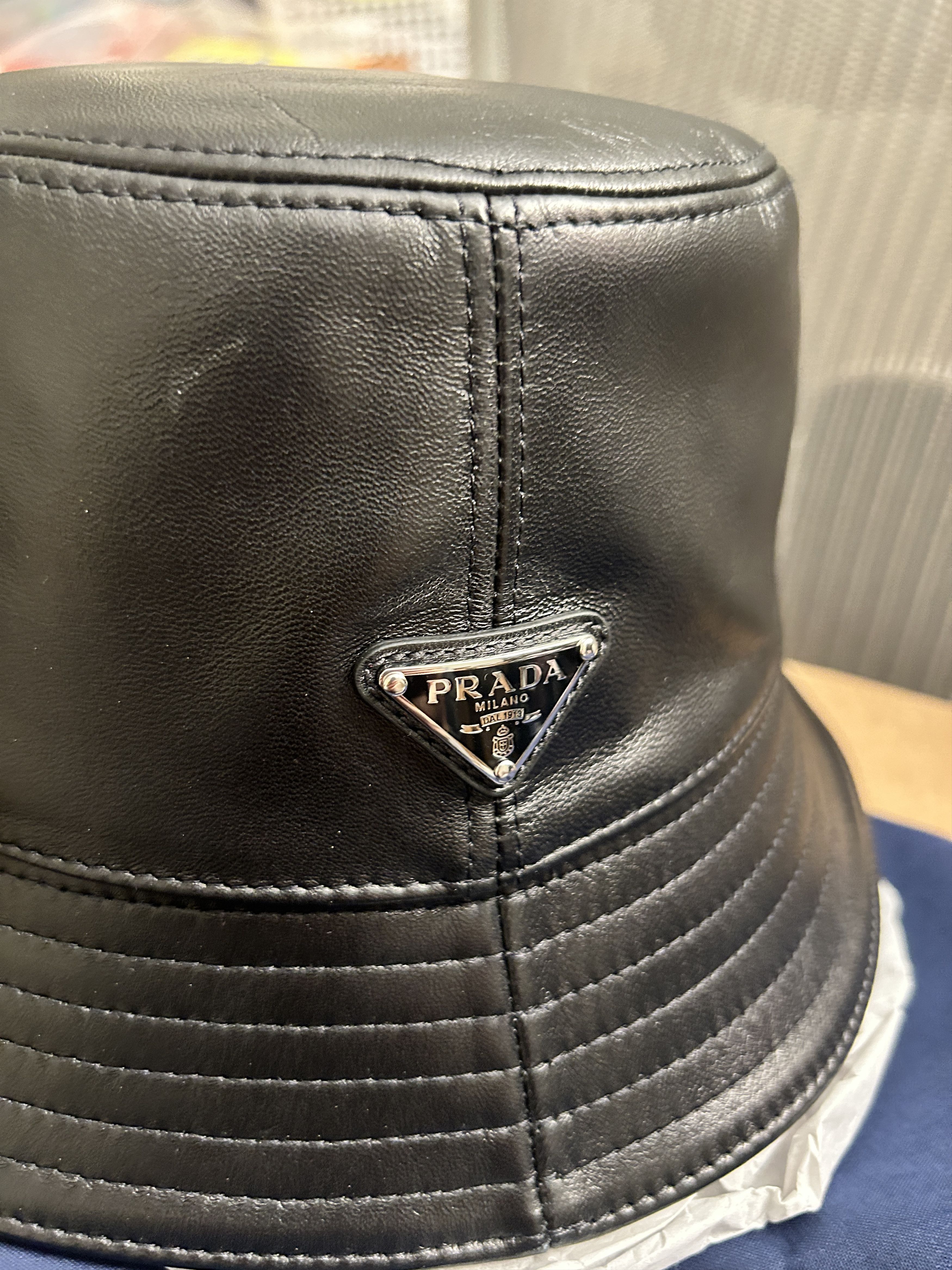 Prada Prada Nappa leather bucket hat Size Medium Size ONE SIZE - 2 Thumbnail