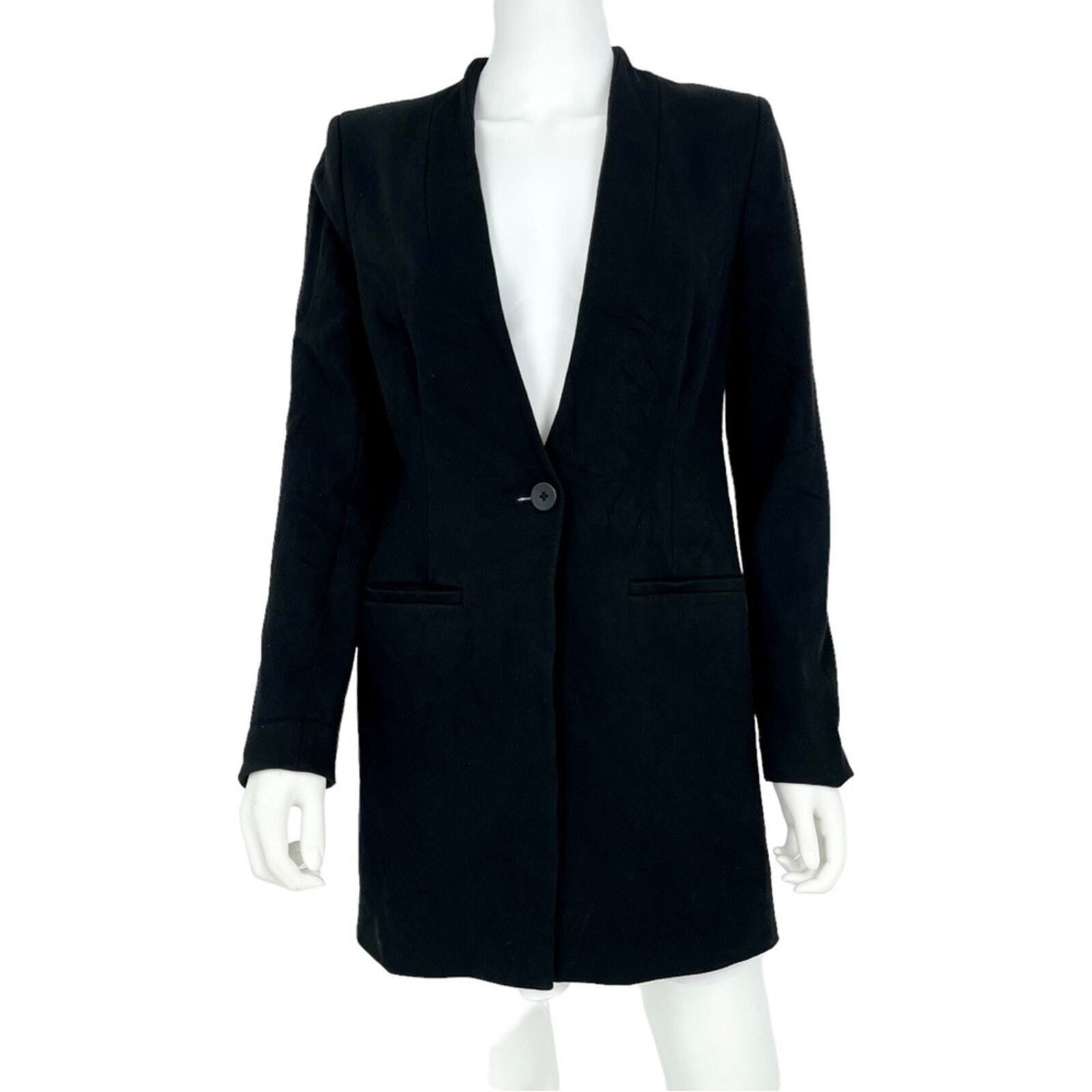 Madewell Madewell Blazer Suit Size 8 Deep V Neck Single Button Black Size M / US 6-8 / IT 42-44 - 1 Thumbnail
