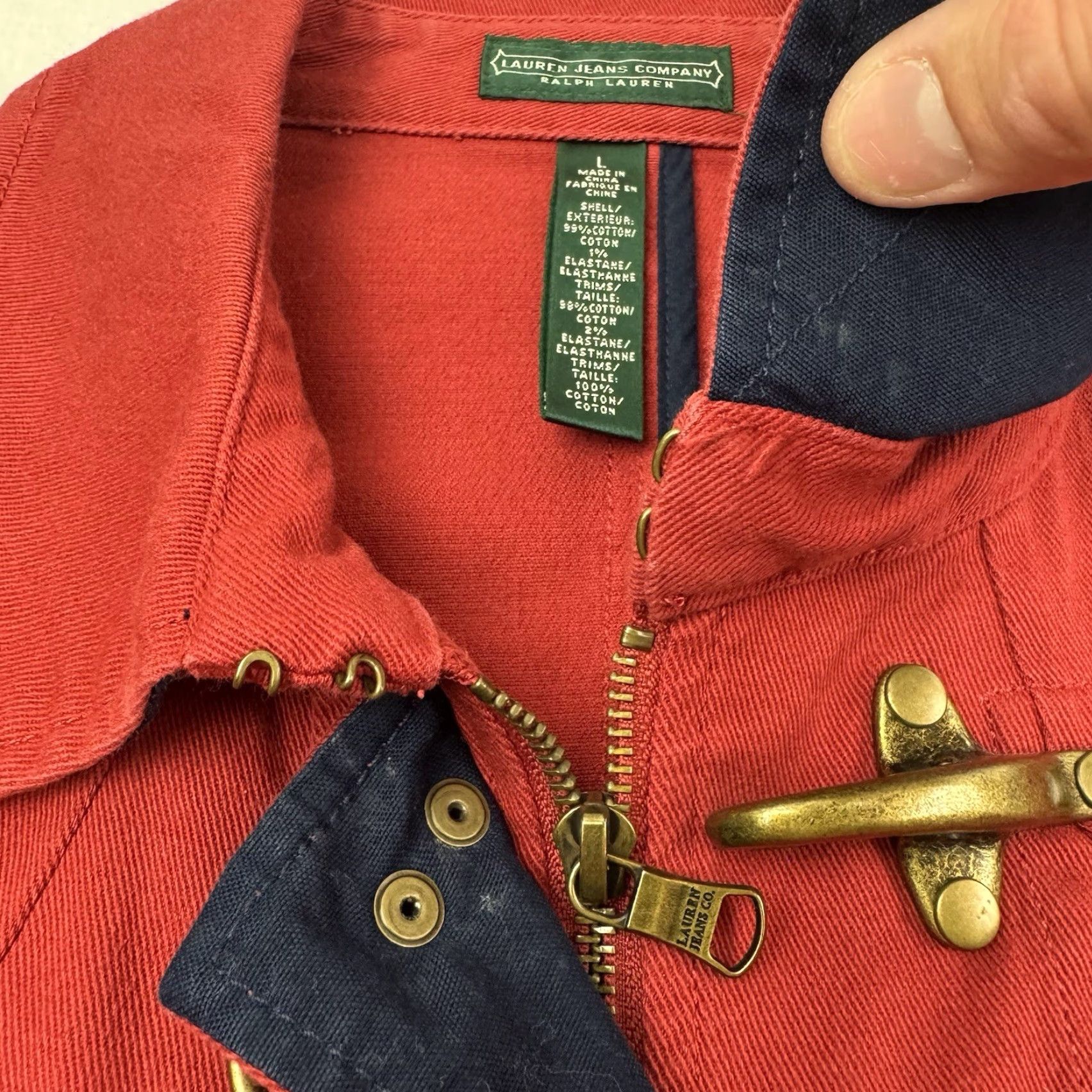Vintage VINTAGE Lauren Jeans Co. Fireman Jacket Womens Large Red Zip 90s Classic Y2K Size 36" / US 14 / IT 50 - 4 Thumbnail