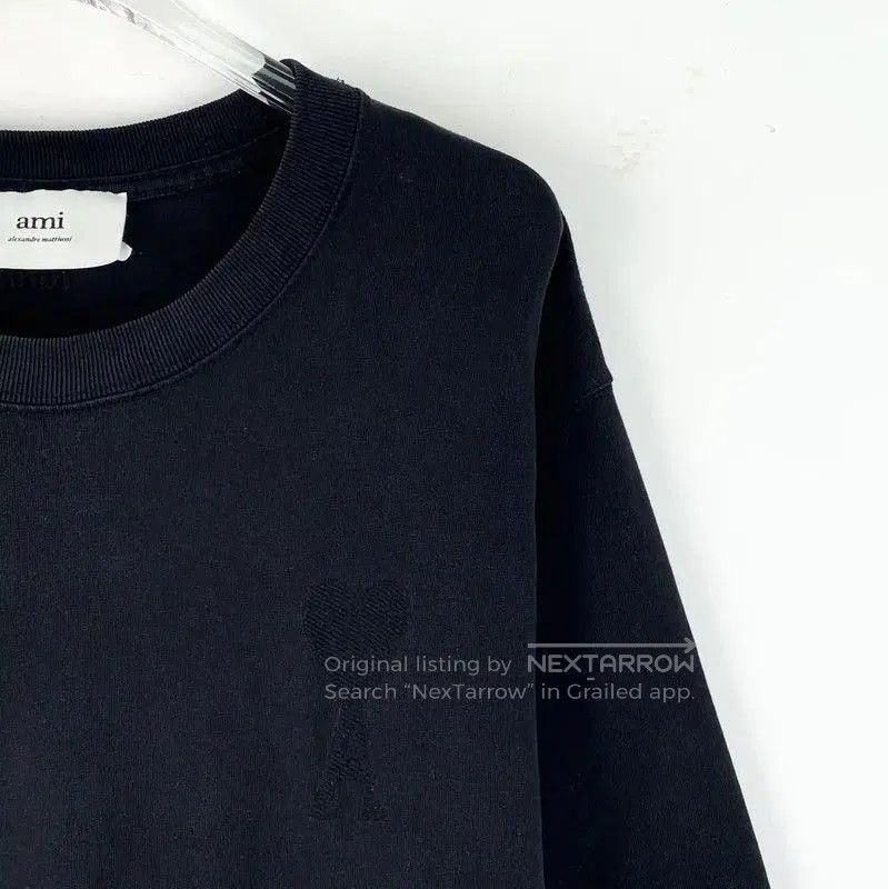 AMI AMI Black Cotton T-Shirt for Women . Size M / US 6-8 / IT 42-44 - 3 Thumbnail