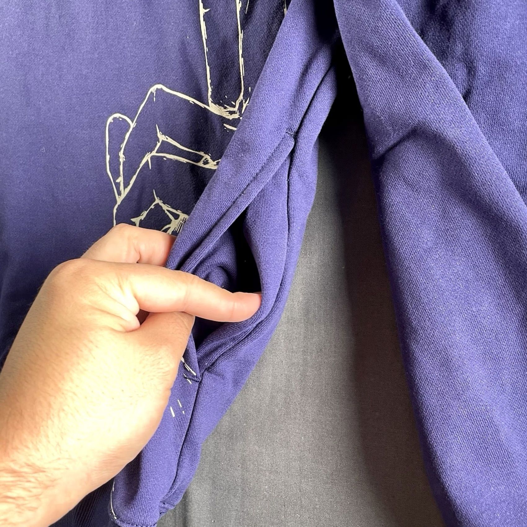 Vintage KENSHIN KOLLECTION Hoodie Men S Purple Blue Wolf Design Sleeved Sweater Size US S / EU 44-46 / 1 - 3 Thumbnail