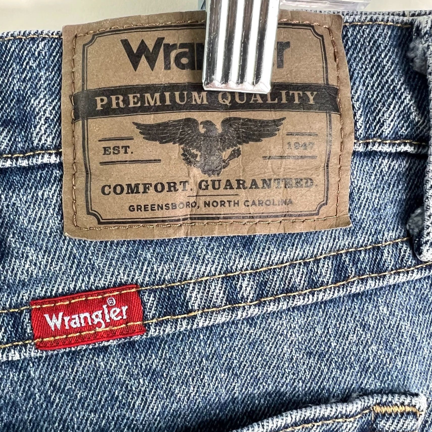 Wrangler Wrangler Mens Casual Straight Leg Flat Front Jeans Blue Denim Size 36X30 Size US 36 / EU 52 - 4 Thumbnail