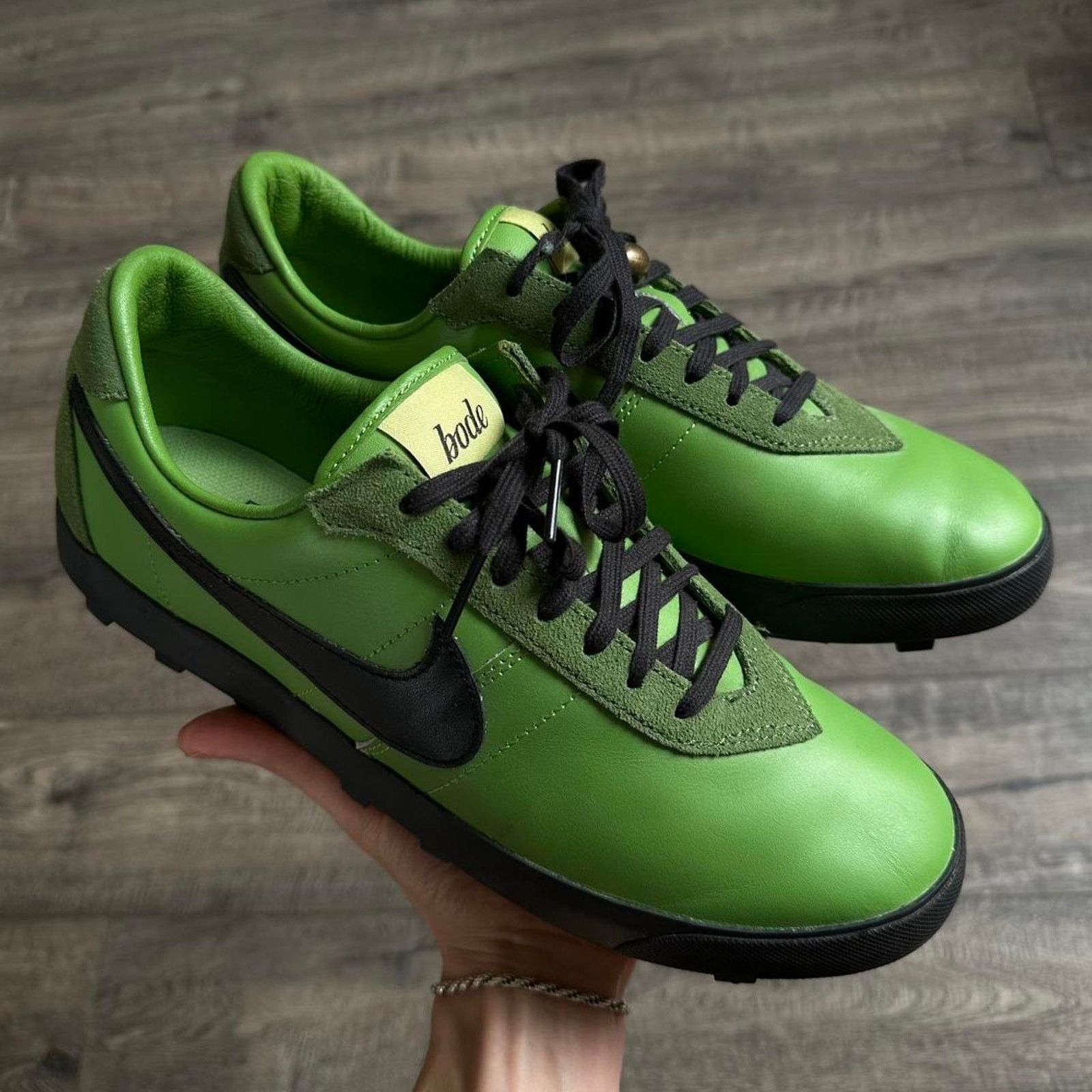 Bode × Nike Rare Green Black Nike Bode Leather Rubber Sneaker Shoe Size US 9.5 / EU 42-43 - 8 Thumbnail