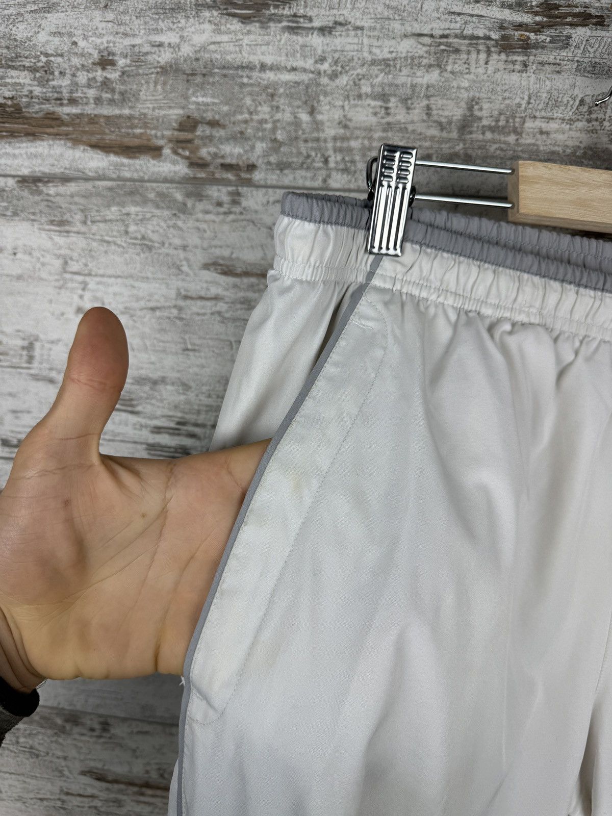 Nike × Vintage Mens Vintage Nike white drill pants swoosh sweatpants rare Size US 34 / EU 50 - 14 Thumbnail