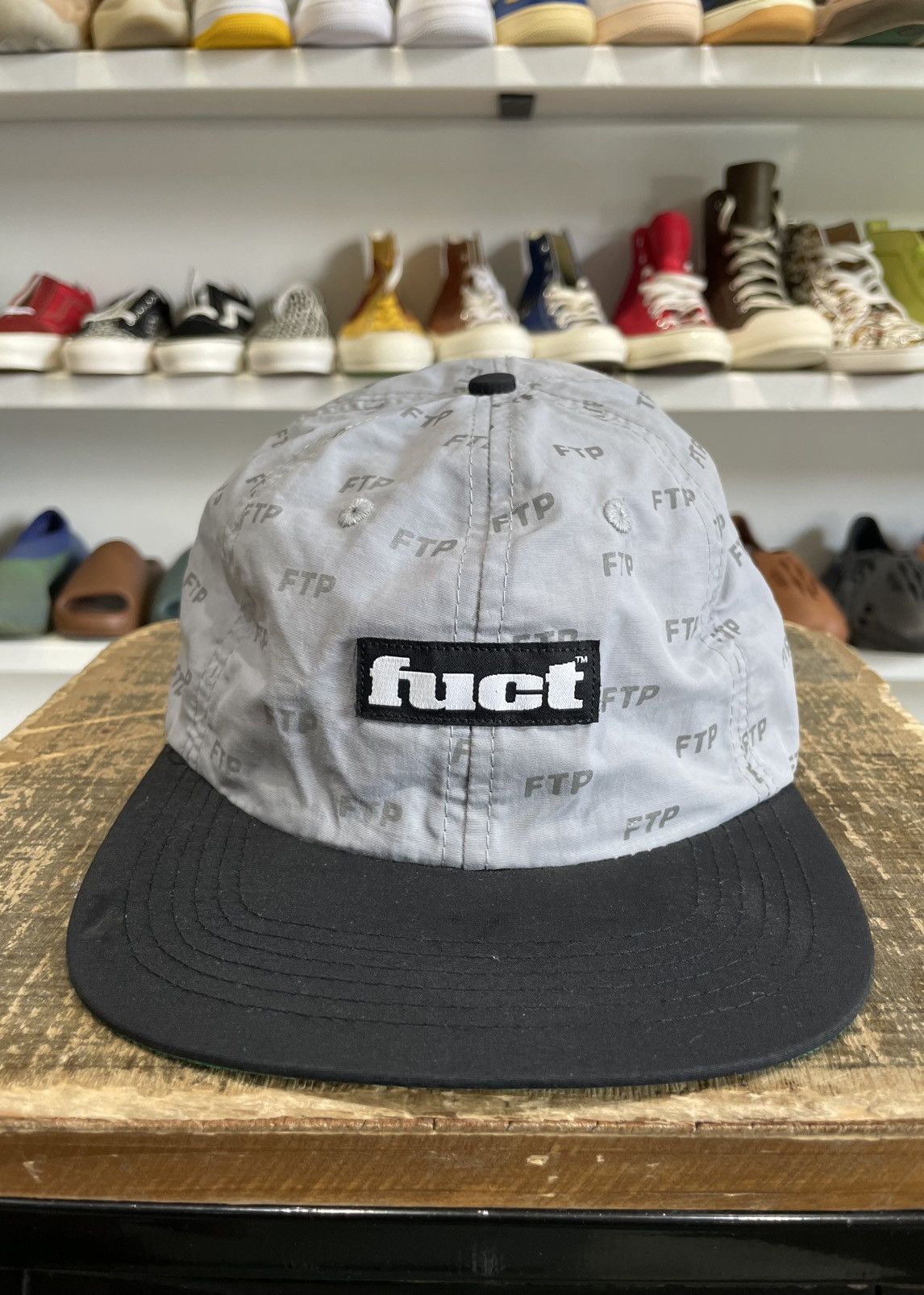 FUCT × Fuck The Population FTP x FUCT Collab 6-Panel Hat Grey Reflective 3M Size ONE SIZE - 5 Thumbnail